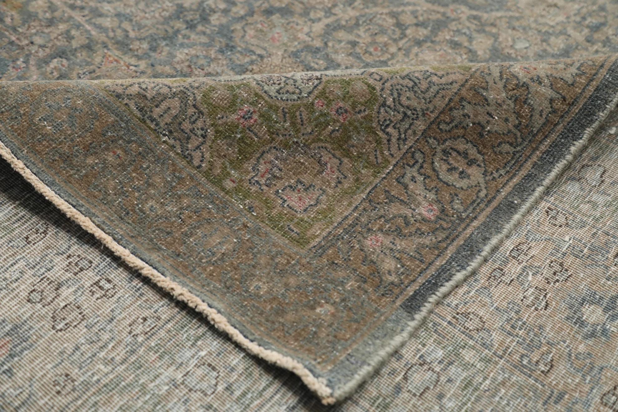 Tappeto persiano Tabriz Over Size - Lana Blue Green Taupe Design - 99443 In condizioni ottime in vendita a Dallas, TX