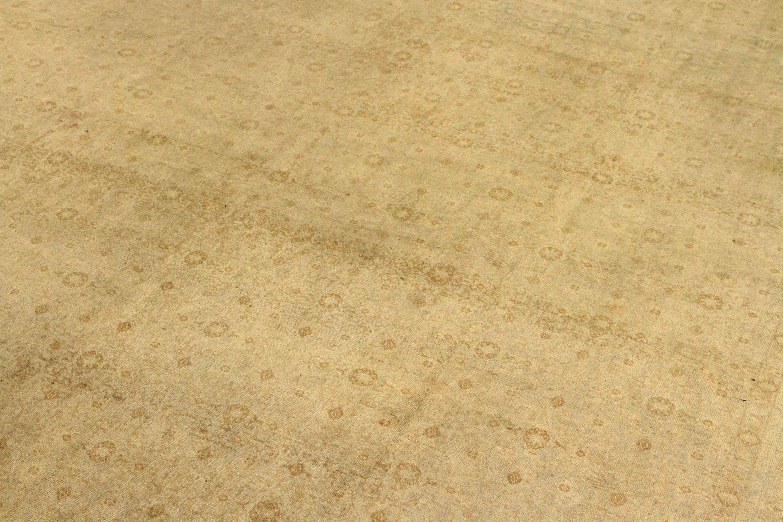 Iracheno Tappeto Persiano Tabriz Over Size - Lana Marrone Avorio Design - 75873 in vendita