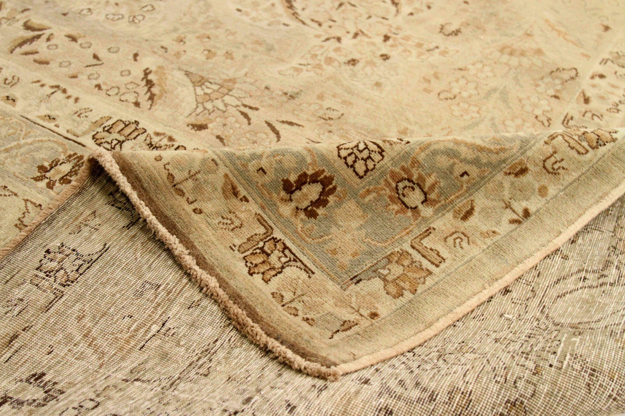 Tappeto Persiano Tabriz Over Size - Lana Marrone Avorio Taupe Design - 76055 In condizioni ottime in vendita a Dallas, TX