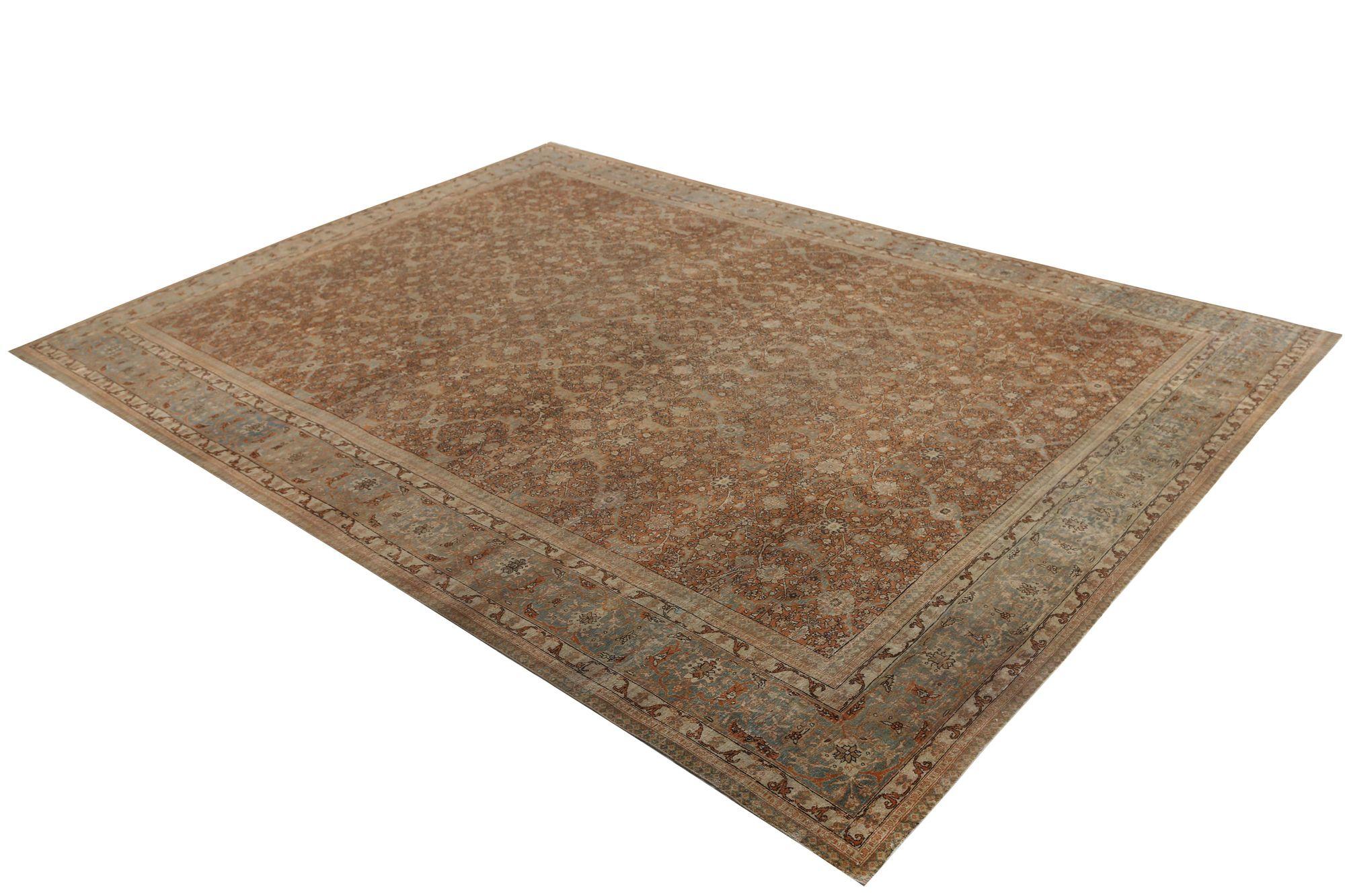 Tappeto persiano Tabriz Over Size - Lana Marrone Azzurro Rosso - 97770 In condizioni ottime in vendita a Dallas, TX