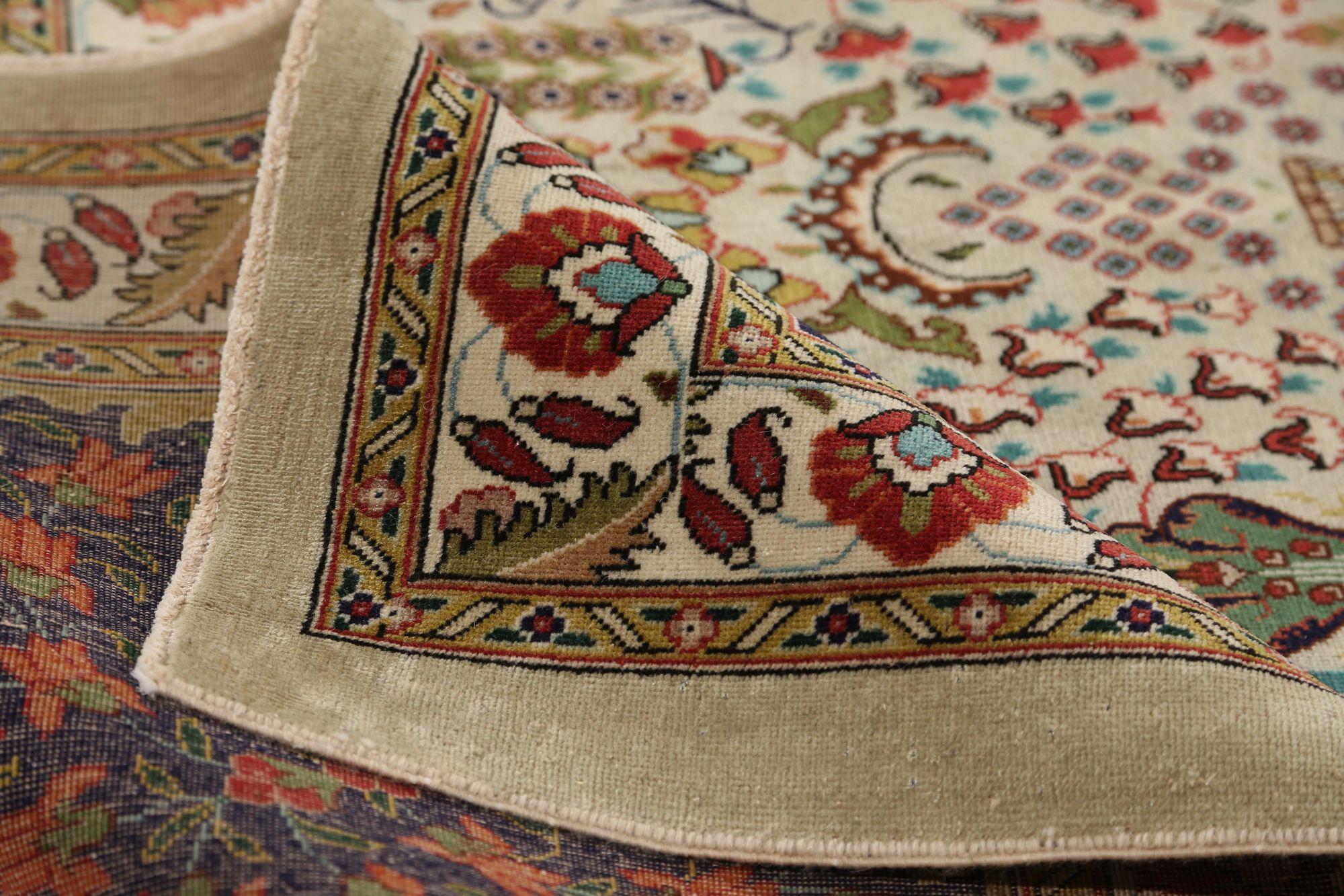 Persischer Tabriz Over Size Teppich - Wolle Elfenbein Design - 96731 (Irakisch) im Angebot