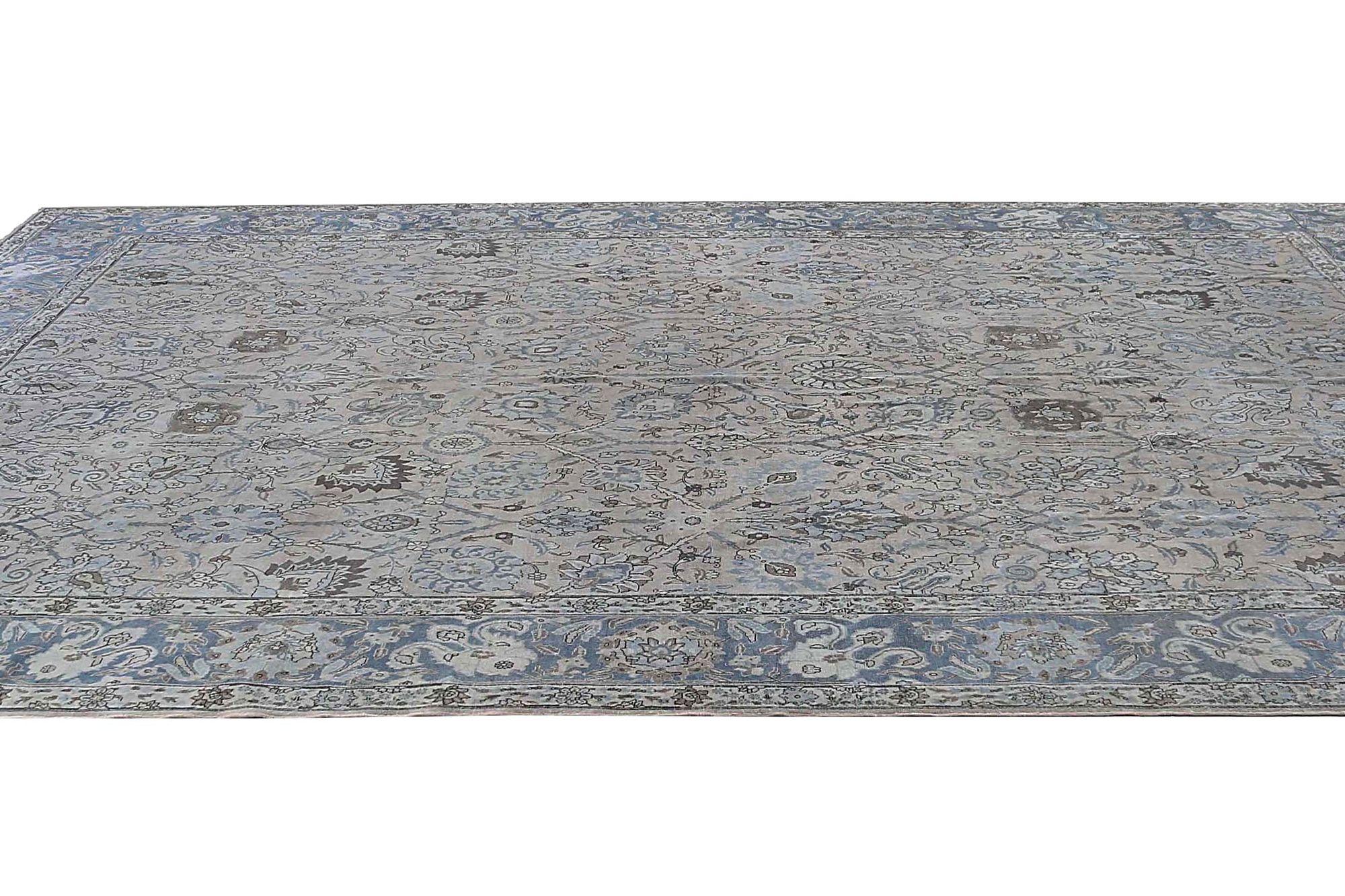 Persische Tabriz über Größe Teppich - Wolle Elfenbein Design - 96777 (Irakisch) im Angebot