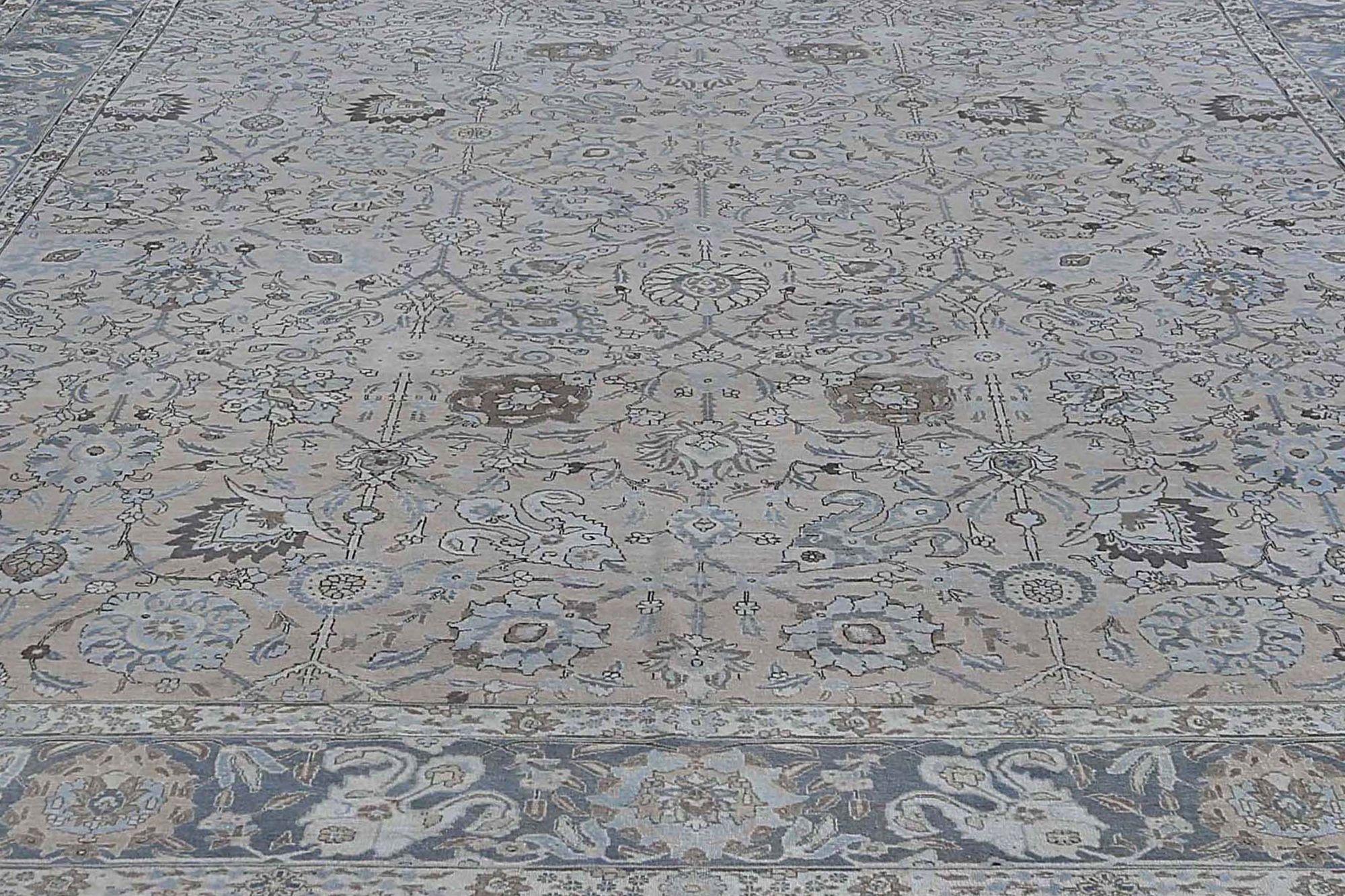 Persische Tabriz über Größe Teppich - Wolle Elfenbein Design - 96777 (20. Jahrhundert) im Angebot