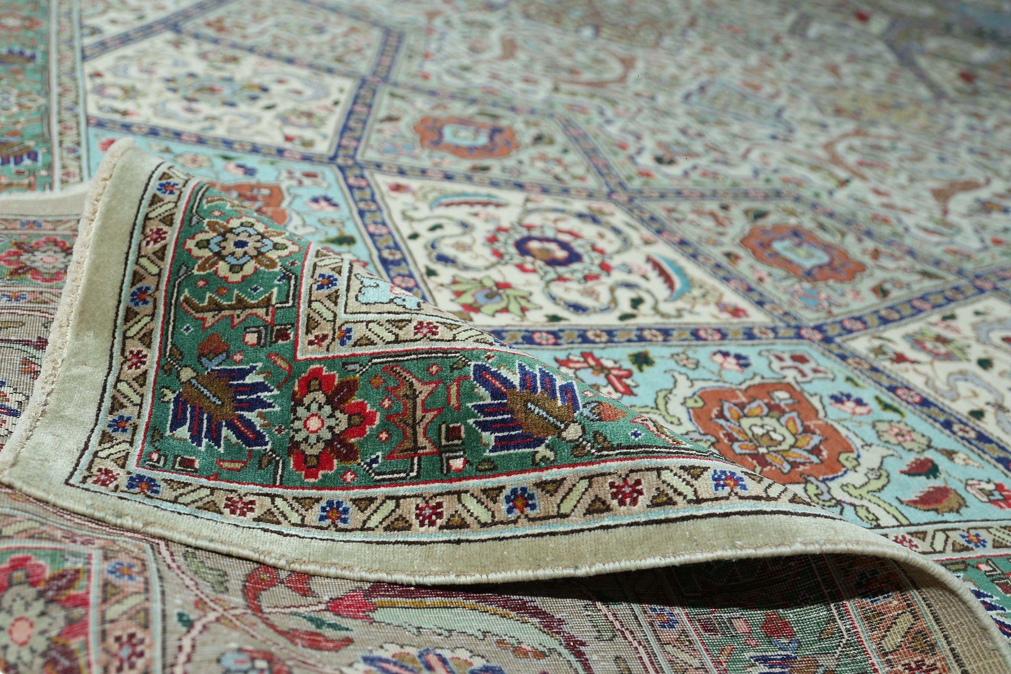 Iracheno Tappeto persiano Tabriz Over Size - Disegno in lana e avorio - 97235 in vendita