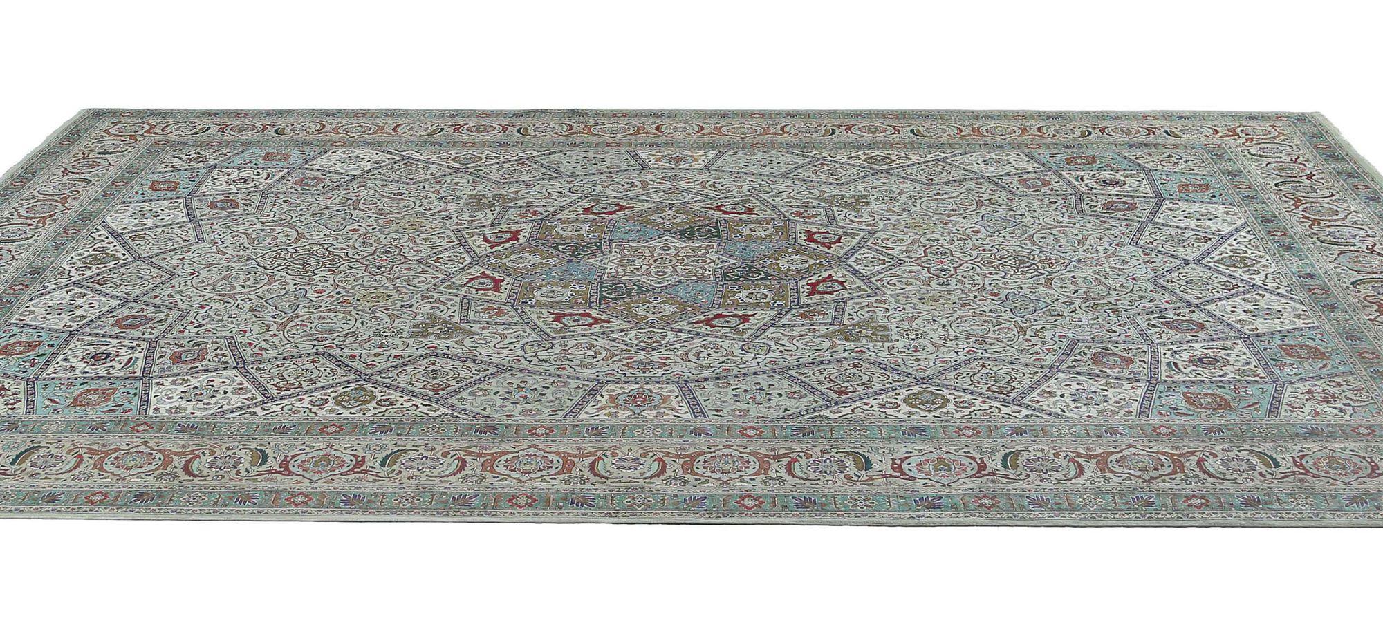 Tappeto persiano Tabriz Over Size - Disegno in lana e avorio - 97235 In condizioni ottime in vendita a Dallas, TX