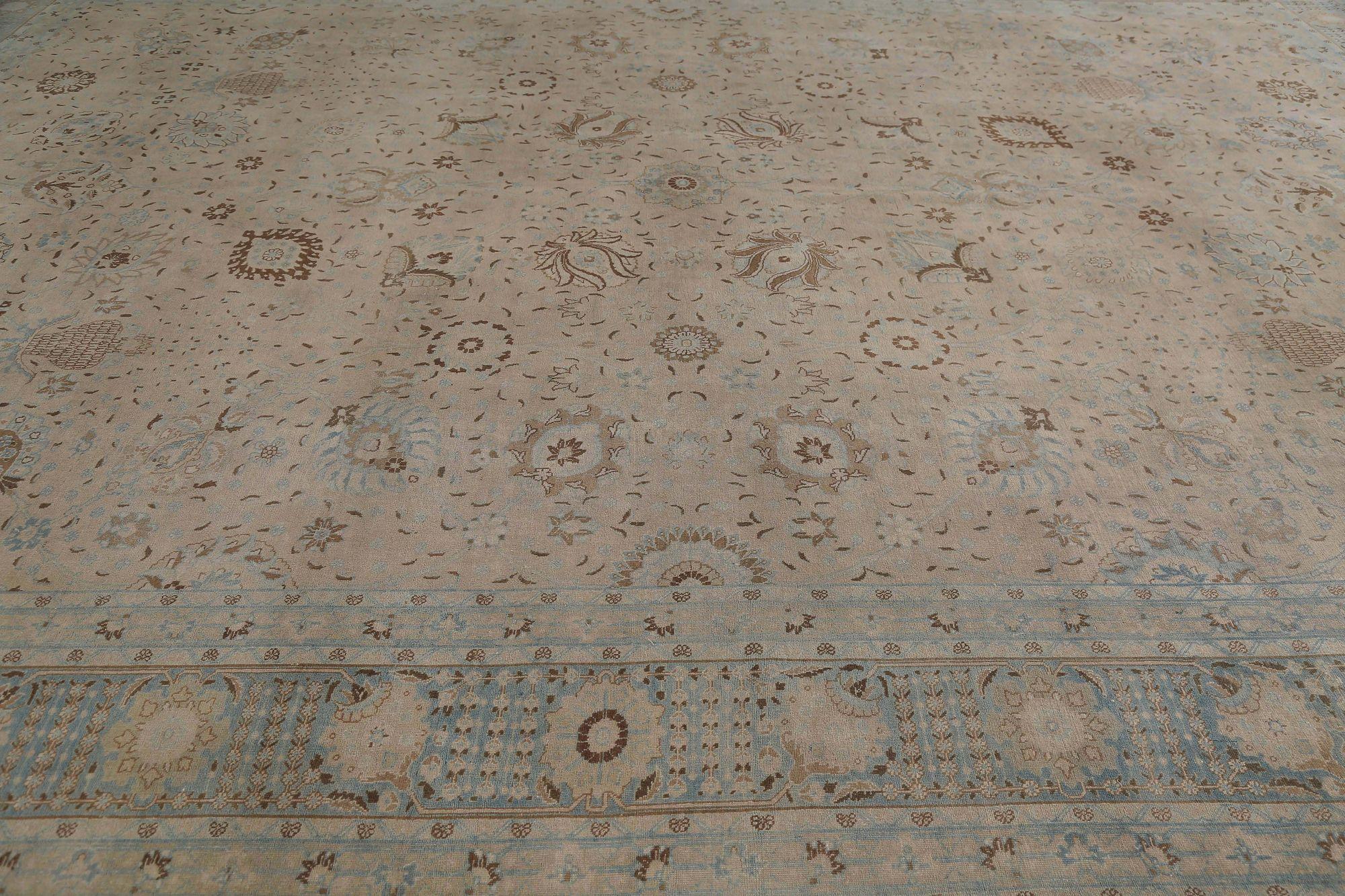 Iracheno Tappeto persiano Tabriz Over Size - Disegno in lana e avorio - 97642 in vendita