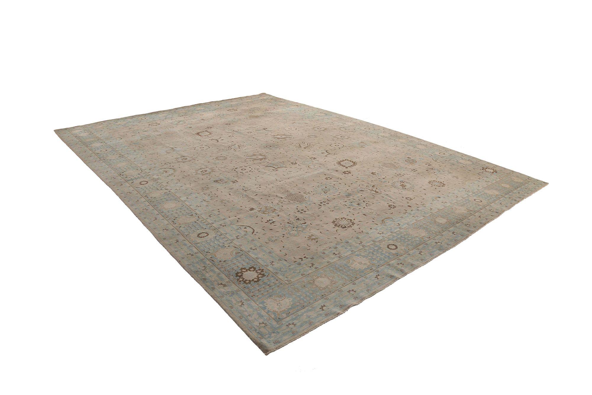 XX secolo Tappeto persiano Tabriz Over Size - Disegno in lana e avorio - 97642 in vendita