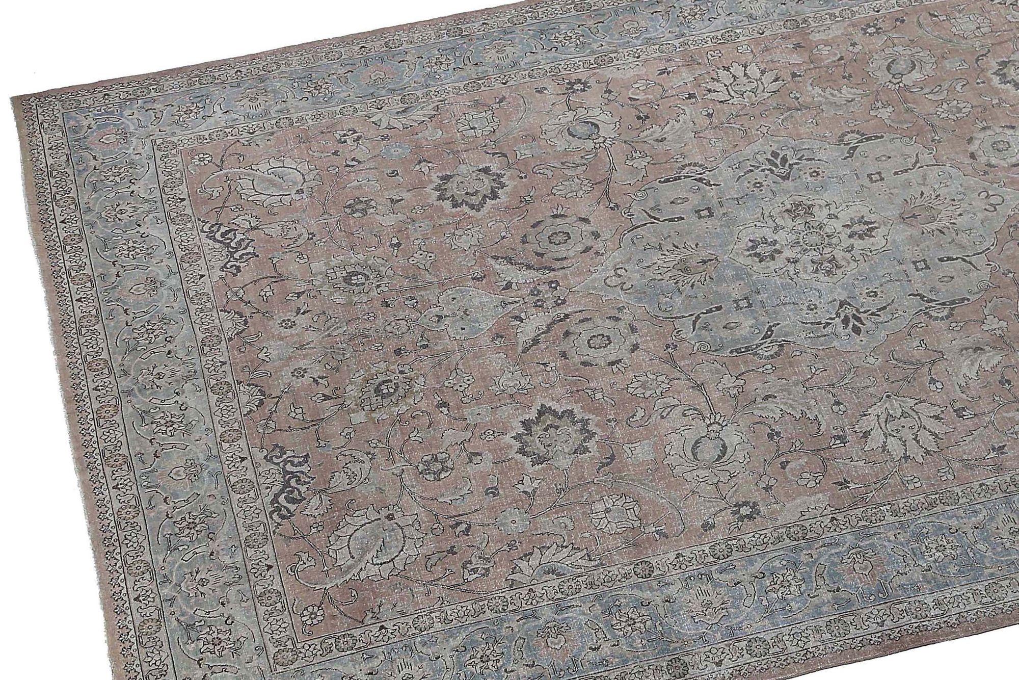 Persischer Täbris-Teppich in Übergröße - Wolle Rosa Design - 97233 im Zustand „Hervorragend“ im Angebot in Dallas, TX
