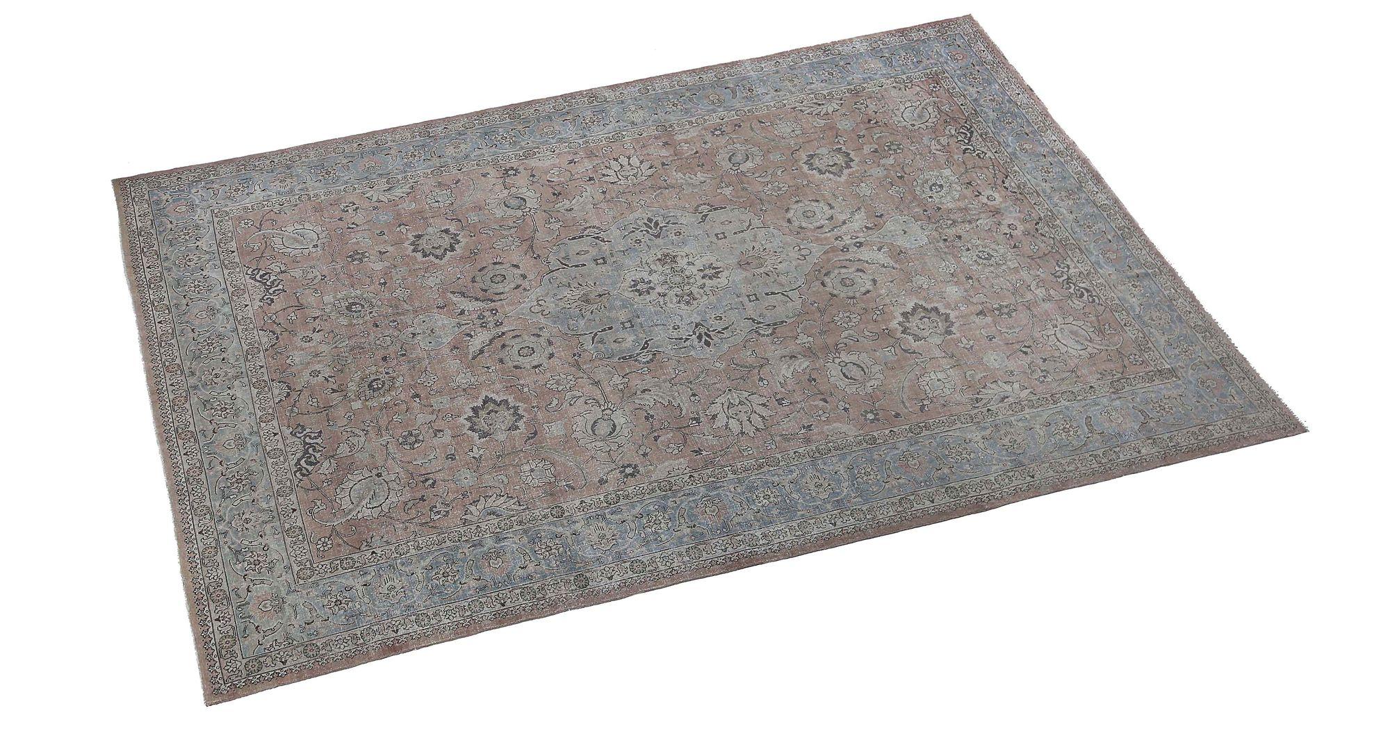 Persischer Täbris-Teppich in Übergröße - Wolle Rosa Design - 97233 (20. Jahrhundert) im Angebot