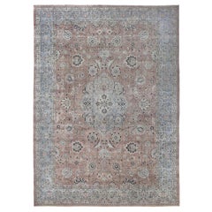 Persian Tabriz Over Size Rug - Wool Pink Design - 97233