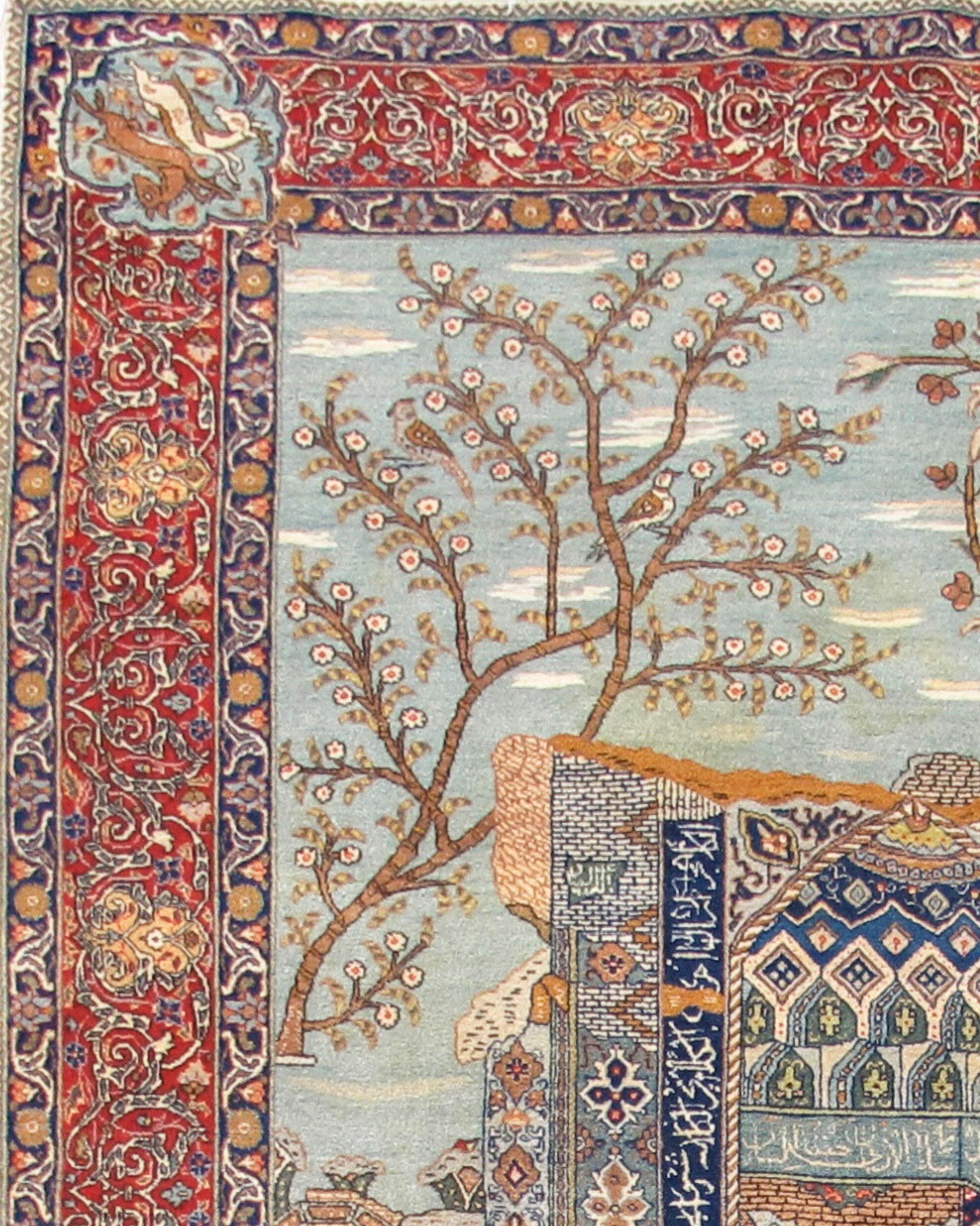Perse Tapis pictural persan de Tabriz, vers 1960 en vente
