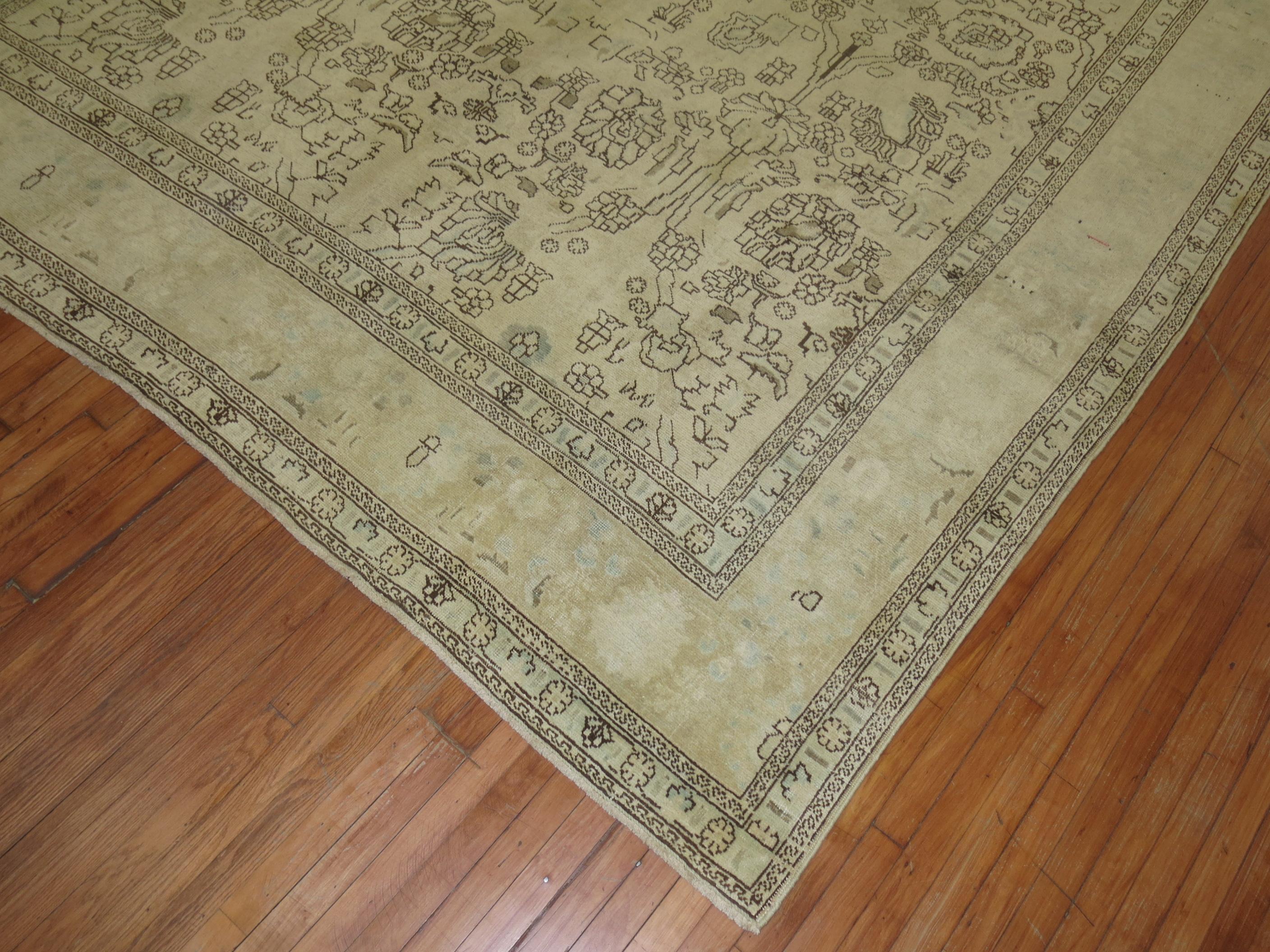 Zabihi Collection Persian Tabriz Room Size Rug For Sale 3