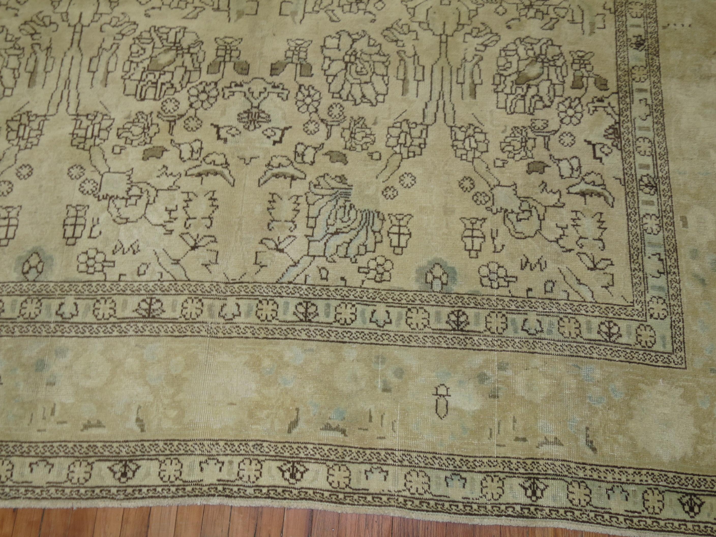 Zabihi Collection Persian Tabriz Room Size Rug For Sale 4