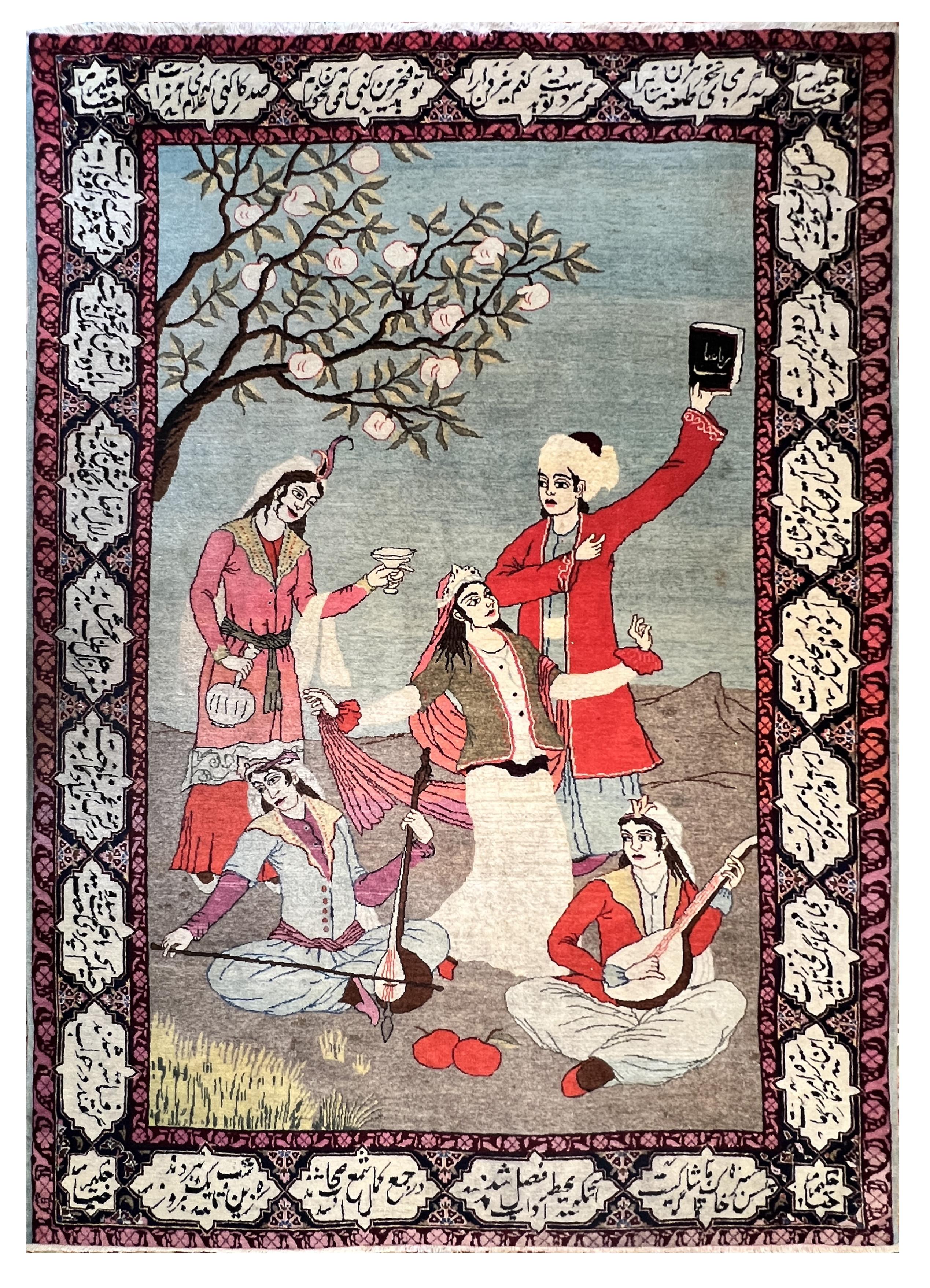 Tappeto persiano Tabriz - 1930 circa - Omar Khayyam - Dimensioni: 2,04x1,73 - N° 1161 In condizioni ottime in vendita a Paris, FR