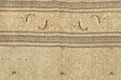 Zabihi Collection Light Green Elegant Antique Persian Tabriz Rug