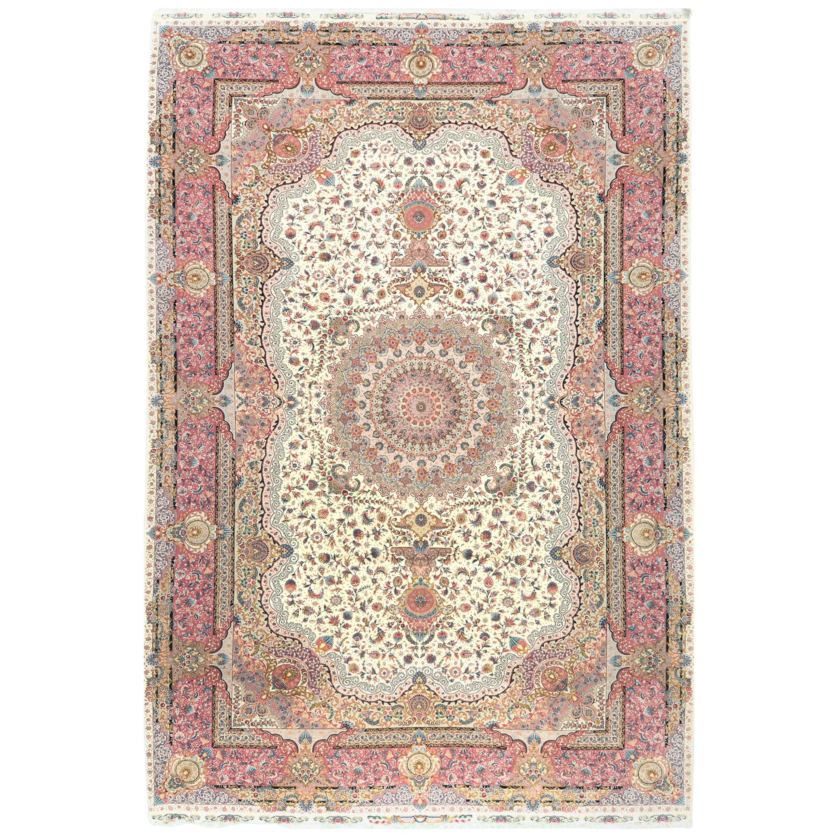 Persian Tabriz Rug Signed by Jalilnia For Sale