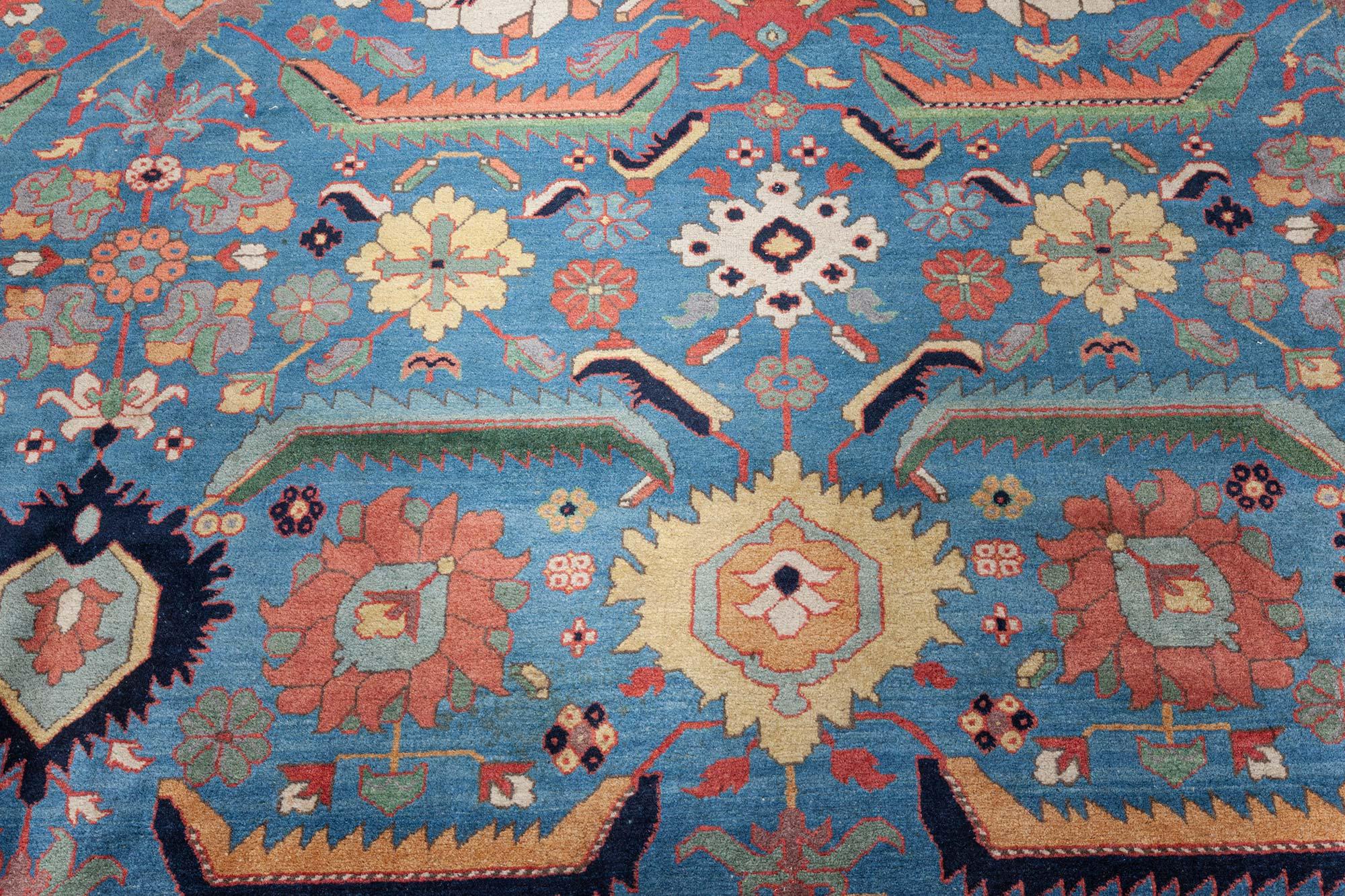Hand-Woven Persian Tabriz Rug With a Cintamani insignia in one corner For Sale