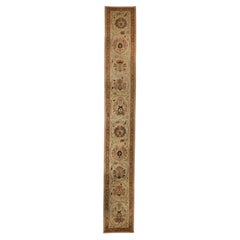 Vintage Persian Tabriz Runner Rug Circa 1910 - Brown Ivory Pink