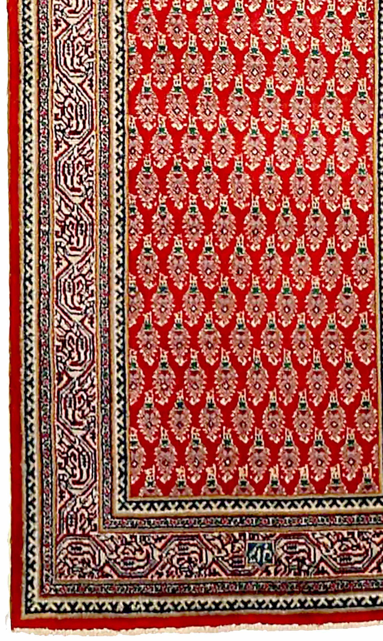 Persische Tabriz Läufer Teppich CIRCA 1910 - Wolle braun Elfenbein rot 73548 (Asiatisch) im Angebot