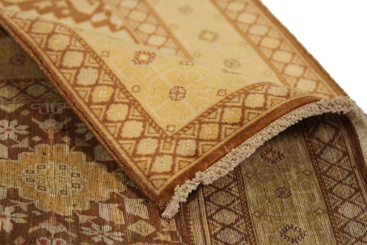 Alfombra Persa Tabriz Circa 1910 - Lana Marrón Marfil Amarillo 71973 Asiático en venta