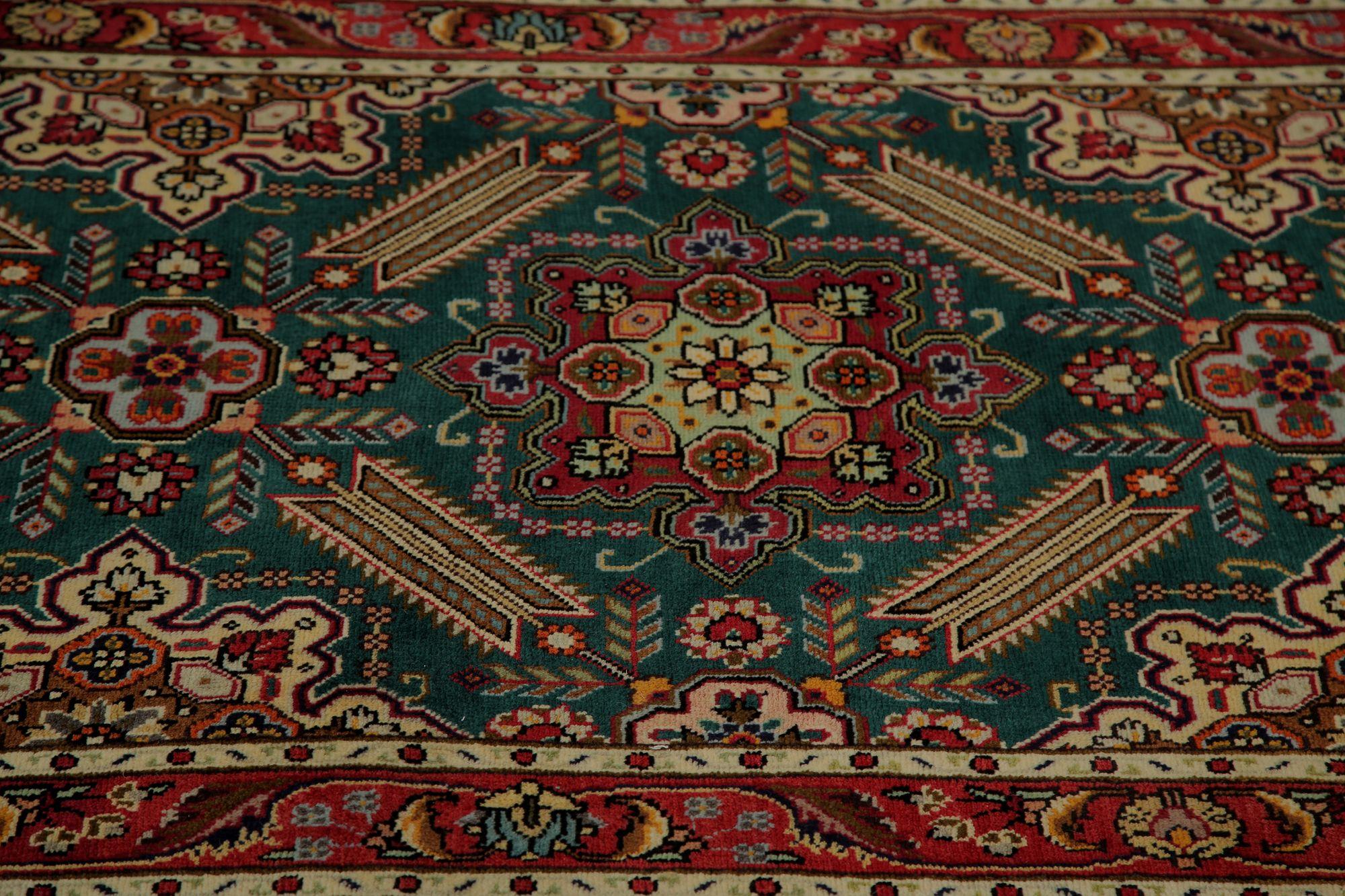 Persischer Täbris-Läufer - Wolle Schwarzes Design - 97136 im Zustand „Hervorragend“ im Angebot in Dallas, TX