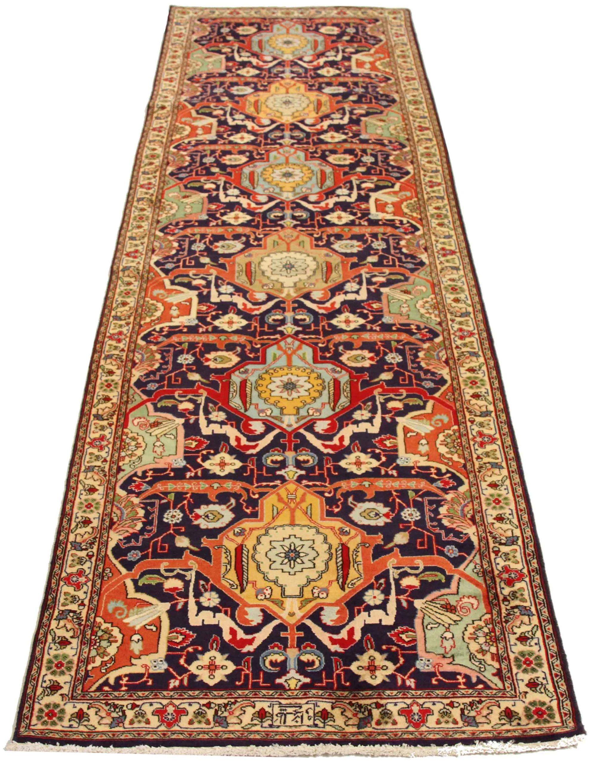Discover the elegance of Persian Tabriz featuring Runner Rug in Circa 1880. Designed with Wool and BlueGreenNavy BlueRedYellow, this exclusive design is perfect for enhancing your space.
