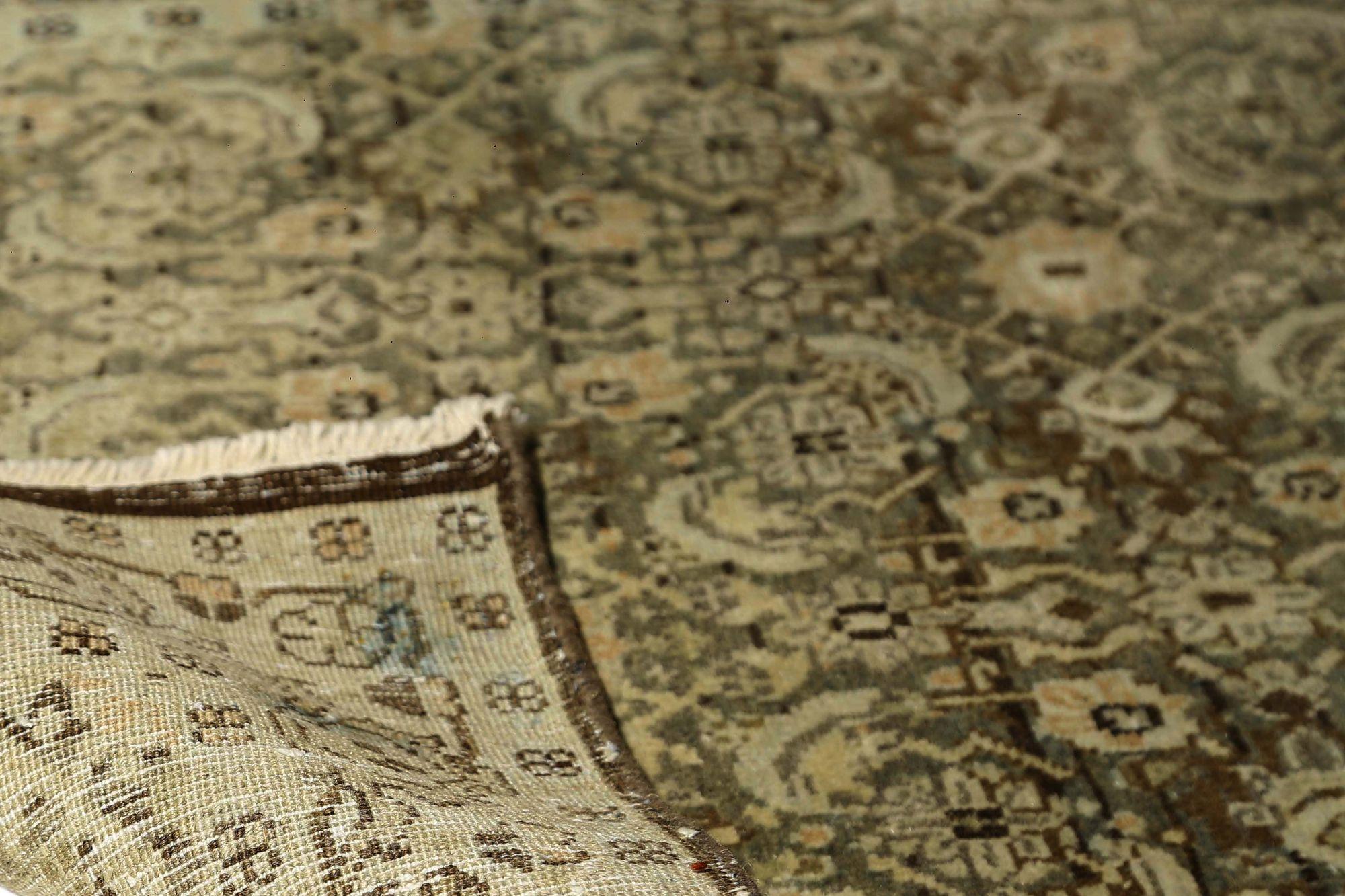 Persischer Tabriz Läufer Teppich - Wolle Brown Design - 96688 (Irakisch) im Angebot