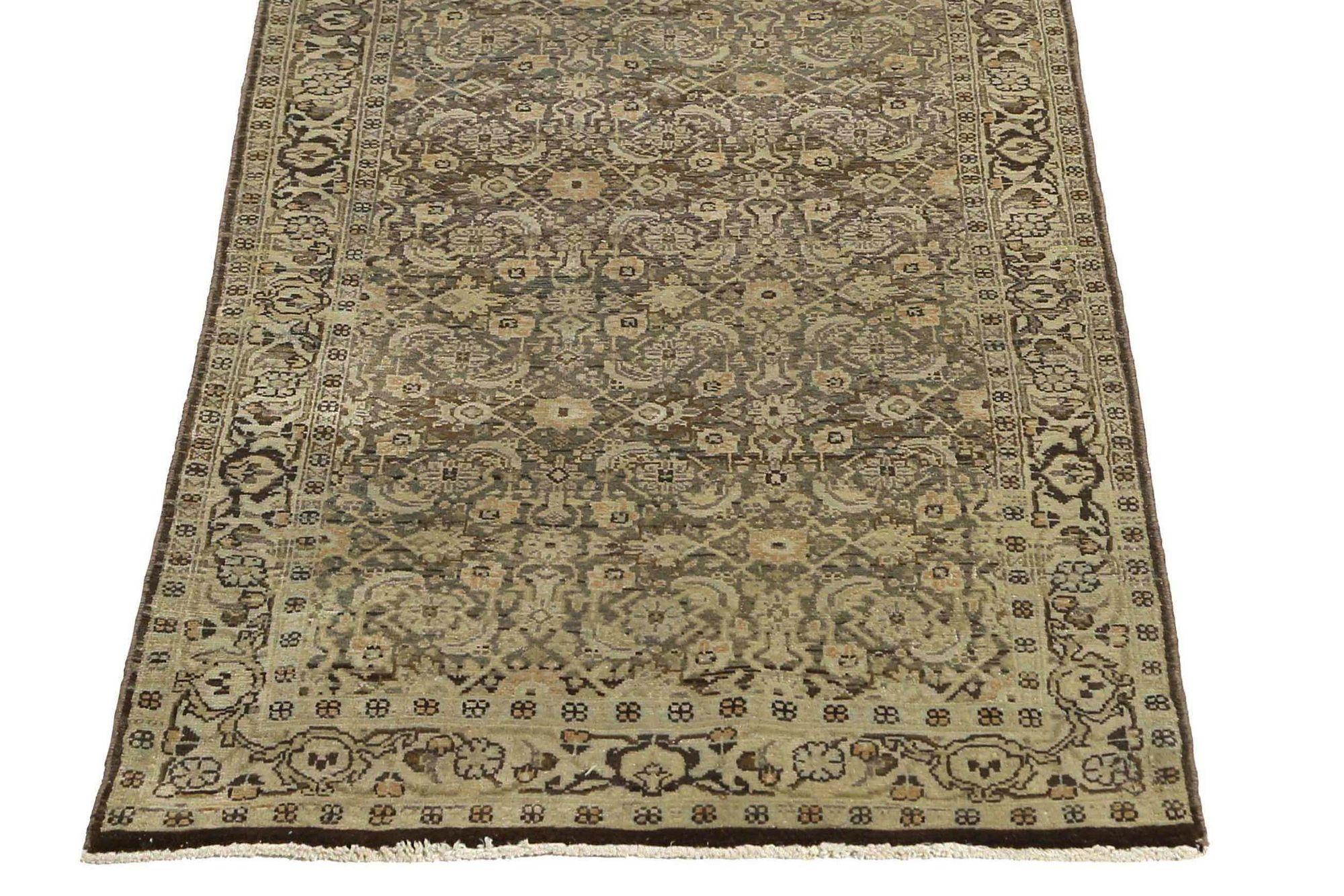 Persischer Tabriz Läufer Teppich - Wolle Brown Design - 96688 im Zustand „Hervorragend“ im Angebot in Dallas, TX