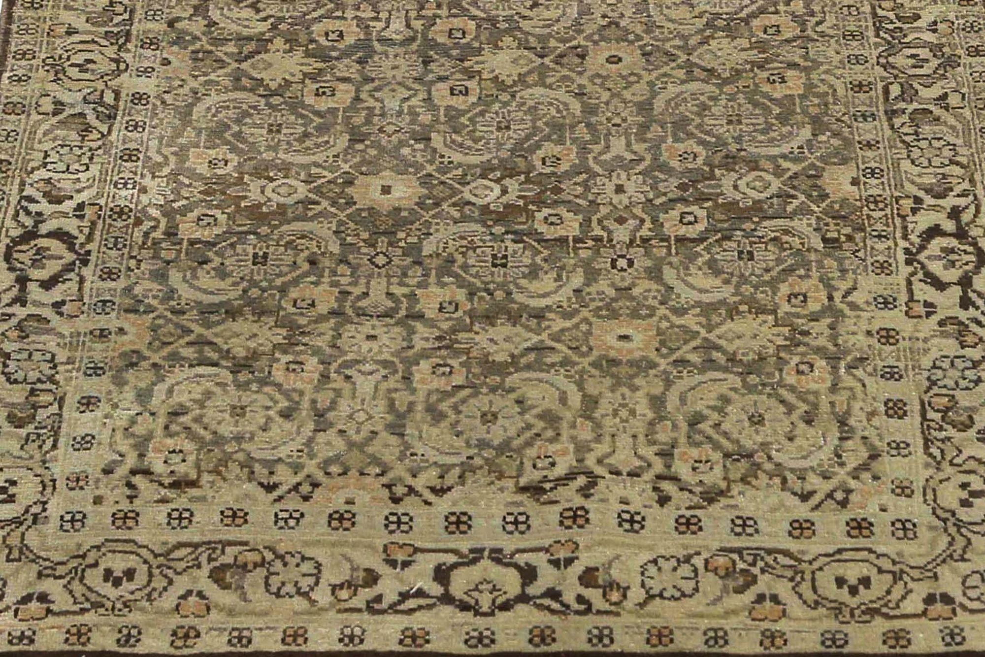 Persischer Tabriz Läufer Teppich - Wolle Brown Design - 96688 (20. Jahrhundert) im Angebot