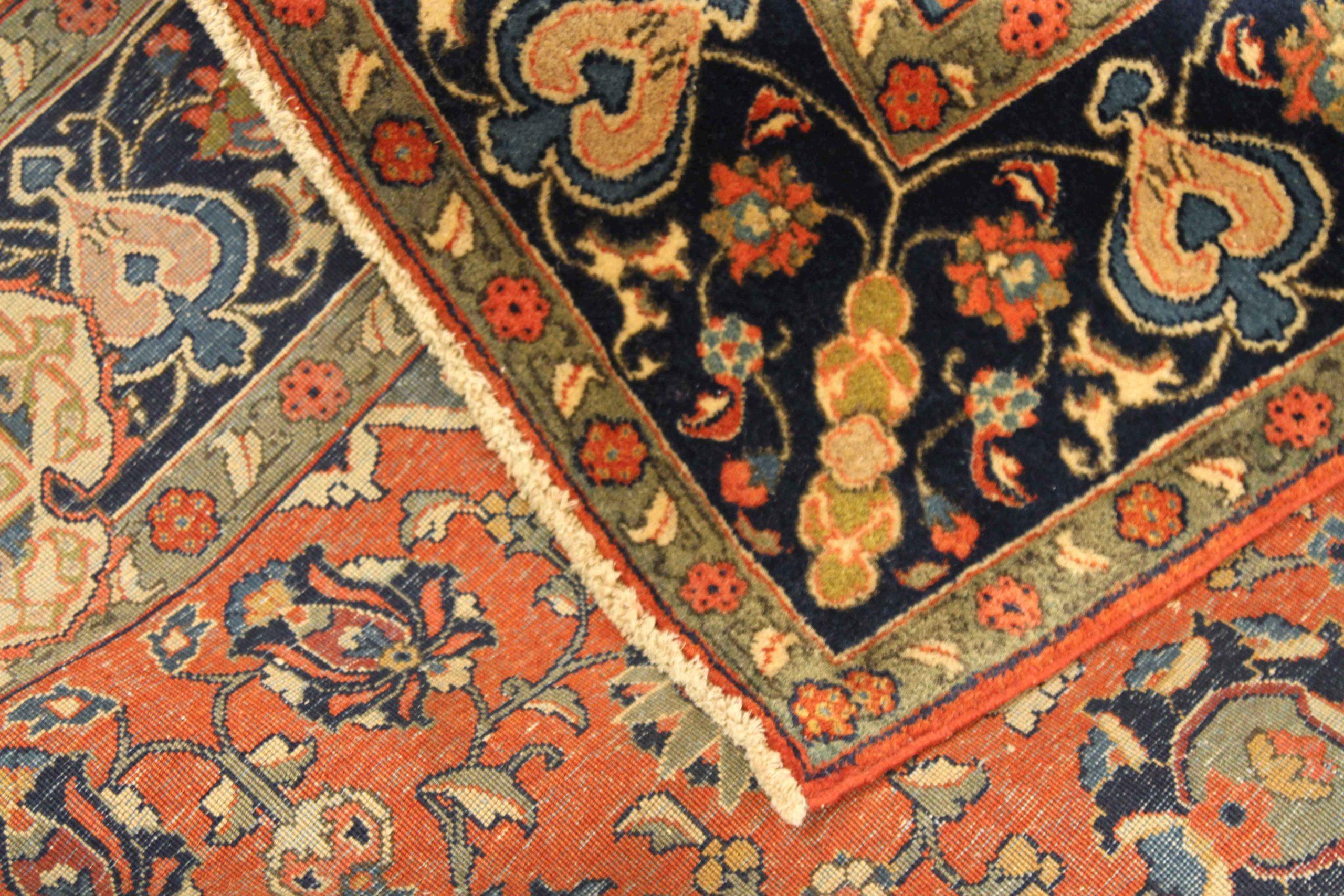 Asiatico Tappeto persiano Tabriz piccolo - Lana Blu Blu Navy Rosso 72996 in vendita