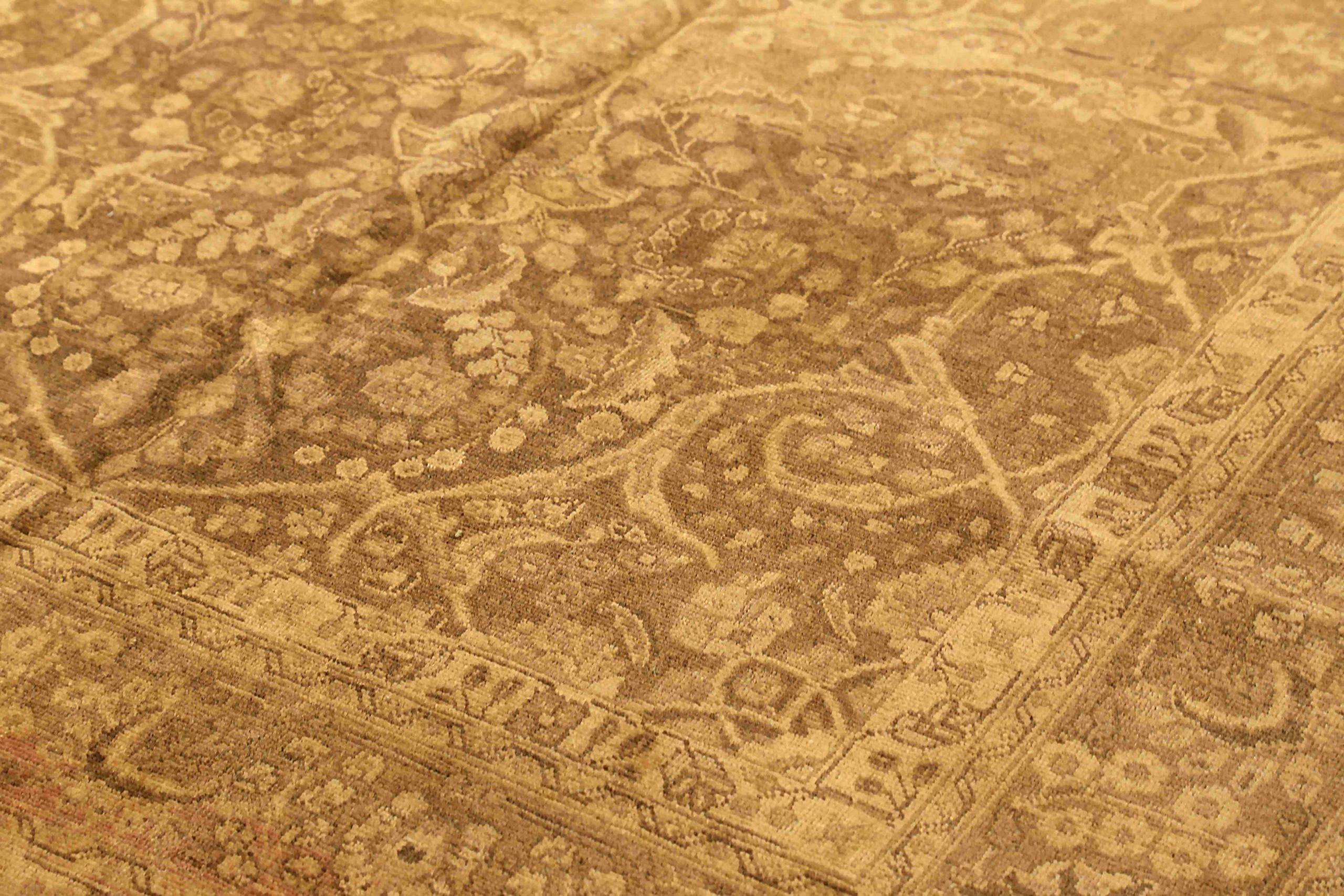 Alfombra Persa Tabriz Pequeña - Lana Marrón Marfil 73246 Asiático en venta