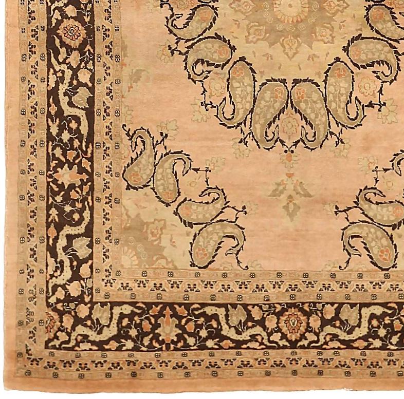 Persische Tabriz kleinen Teppich CIRCA 1910 - Wolle braun rosa Taupe 71037 im Zustand „Hervorragend“ im Angebot in Dallas, TX