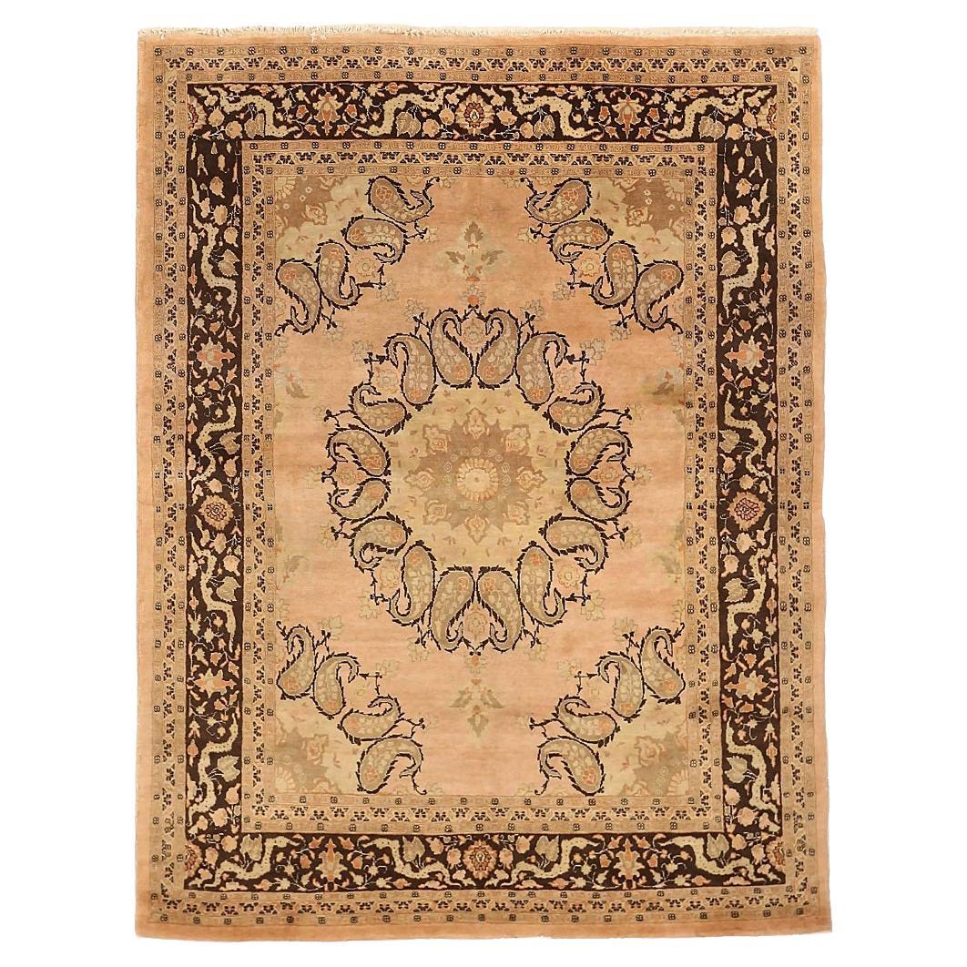 Petit tapis persan Tabriz Circa 1910 - Laine Brown Pink Taupe 71037