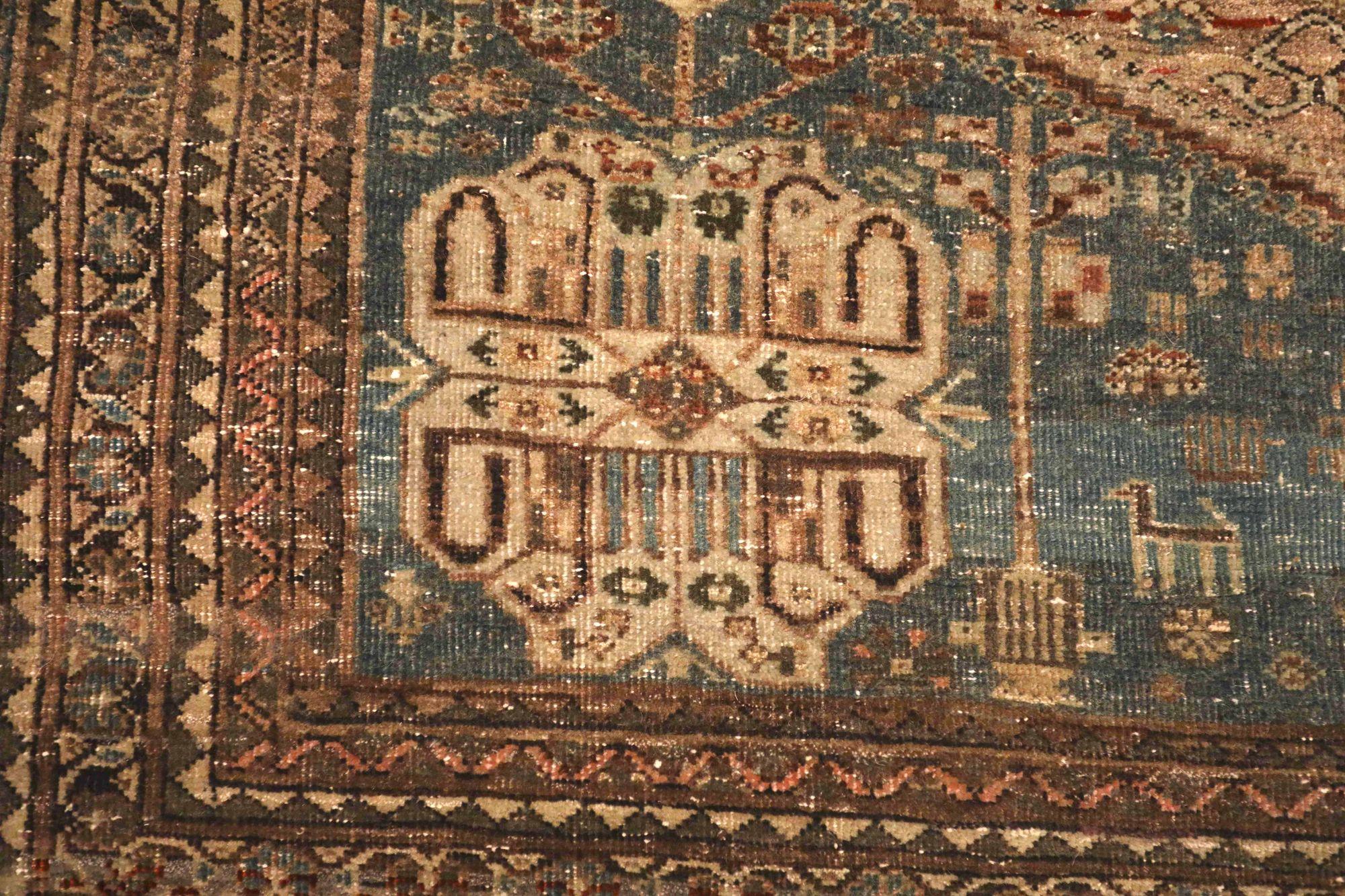 Iracheno Tappeto persiano Tabriz Small - Lana Nero Marrone Avorio Design - 93397 in vendita