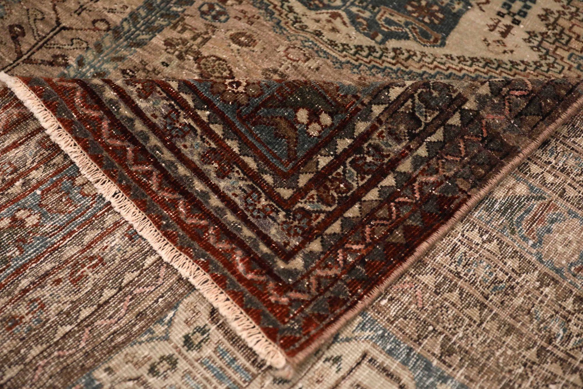 XX secolo Tappeto persiano Tabriz Small - Lana Nero Marrone Avorio Design - 93397 in vendita