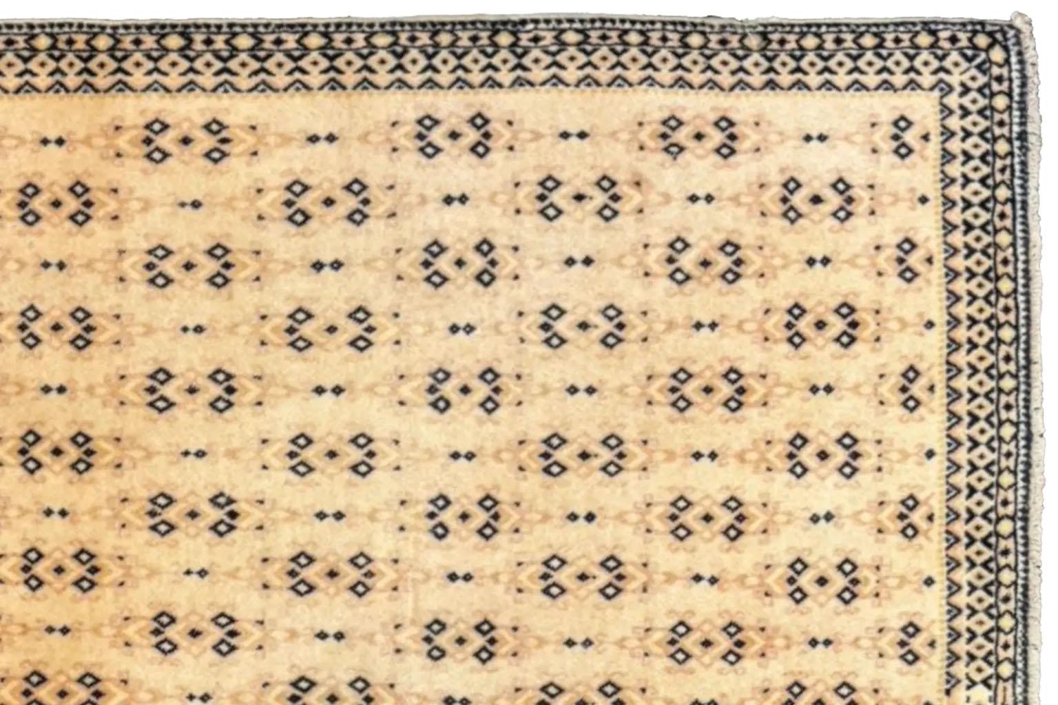 Tapis persan Tabriz Small - Laine Noir Ivoire Rouge Design - 75664 en vente 2