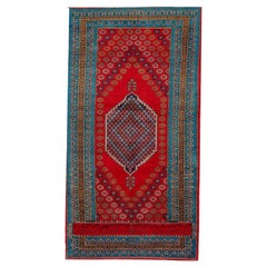 Persian Tabriz Small Rug - Wool Blue Navy Blue Red Yellow - 94654