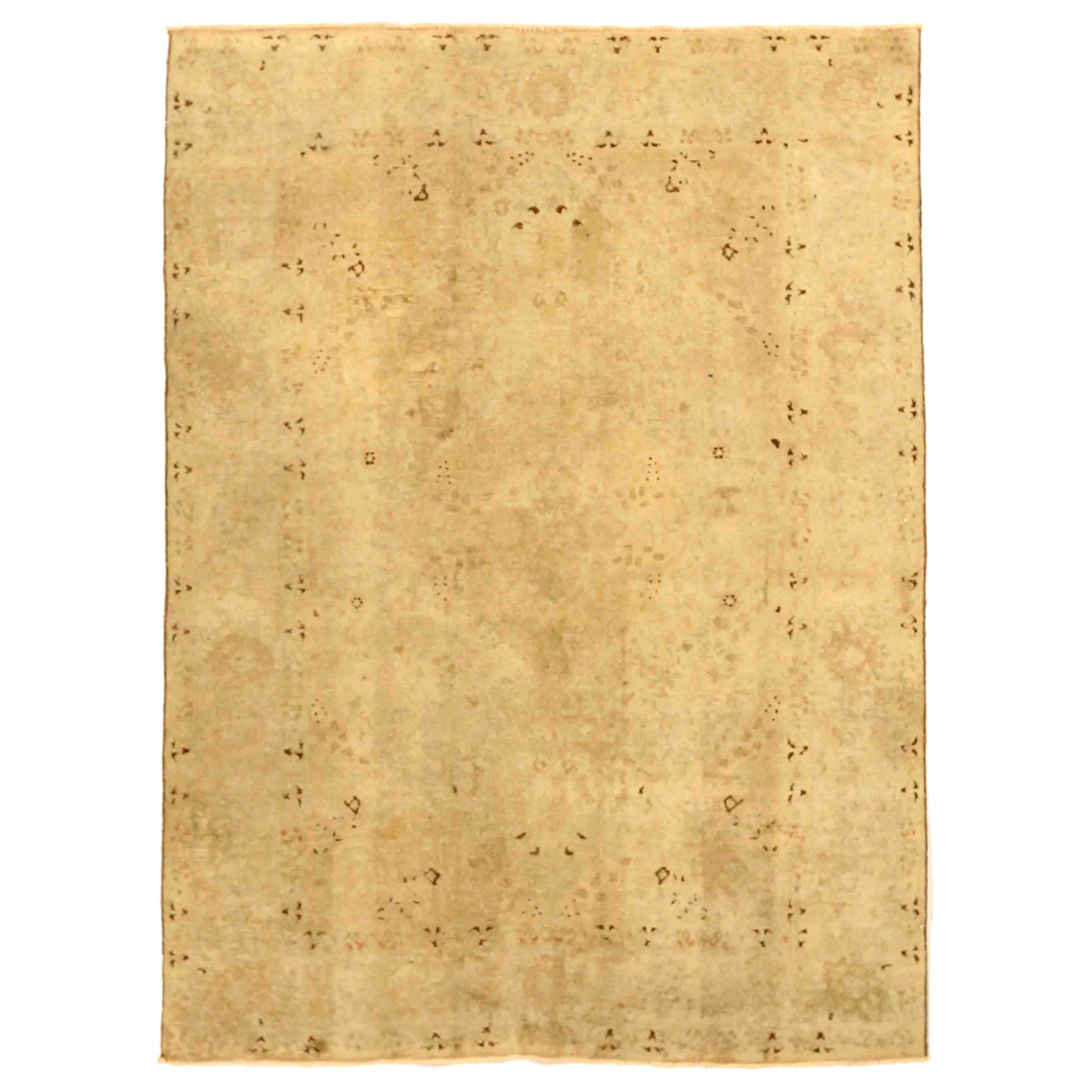 Persischer Tabriz Small Teppich - Wolle Braun Elfenbein Design - 75751