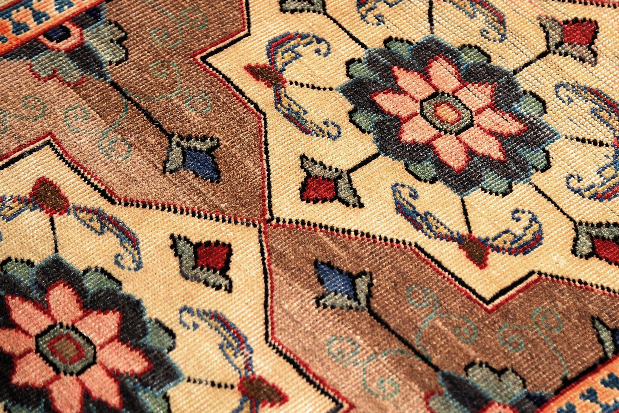 Iracheno Tappeto persiano Tabriz Small - Lana Marrone Avorio Design - 96801 in vendita