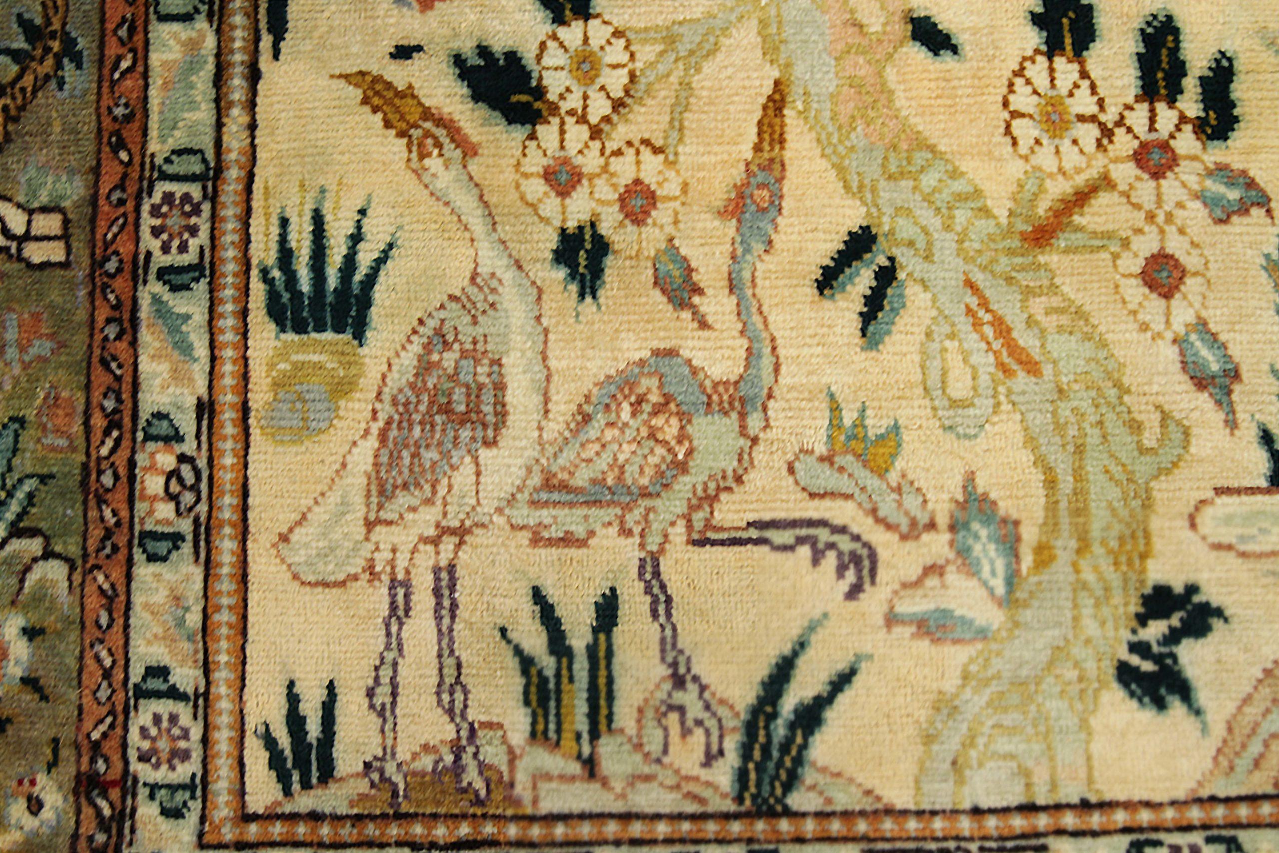 Tappeto persiano Tabriz Small - Disegno in lana Greene & Greene Ivory - 88812 In condizioni ottime in vendita a Dallas, TX