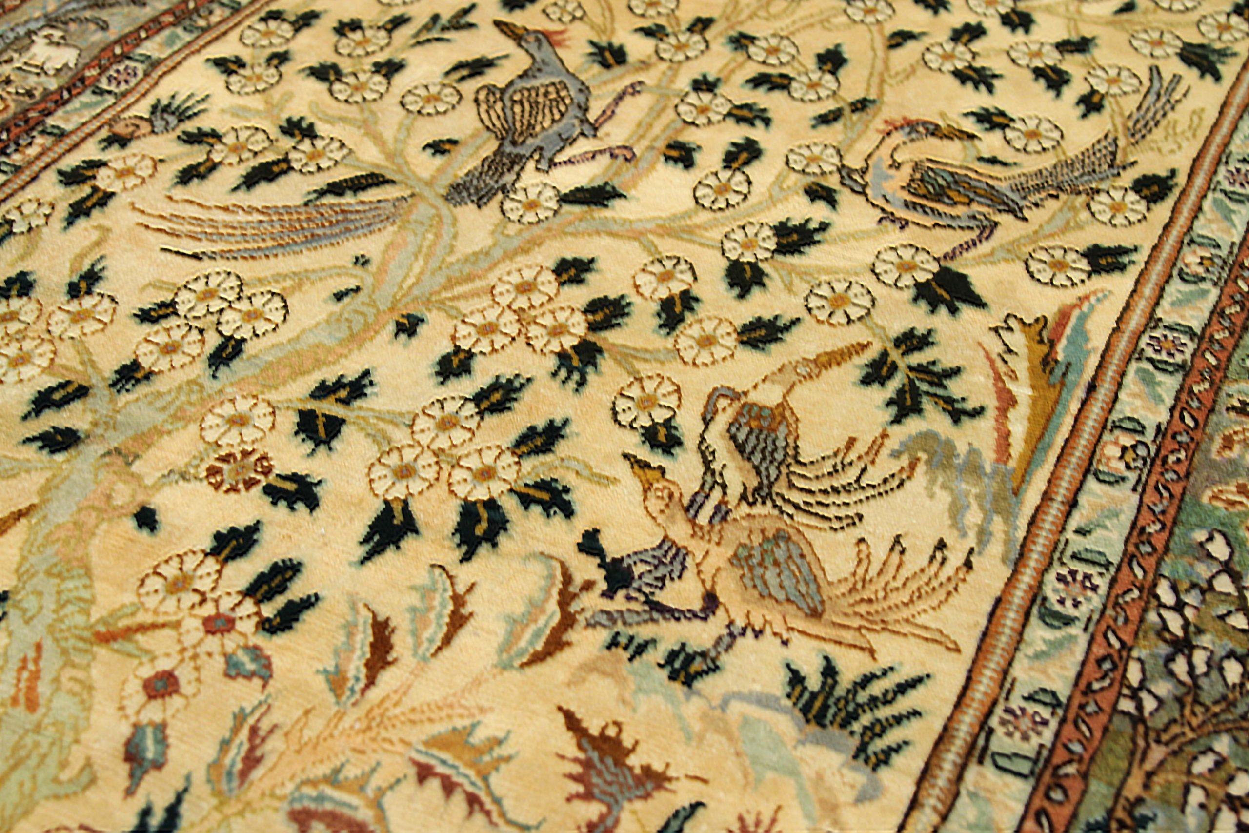 XX secolo Tappeto persiano Tabriz Small - Disegno in lana Greene & Greene Ivory - 88812 in vendita
