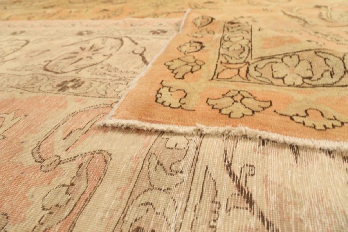 Tappeti persiani Tabriz quadrati - Lana Marrone Avorio Rosa 71940 In condizioni ottime in vendita a Dallas, TX