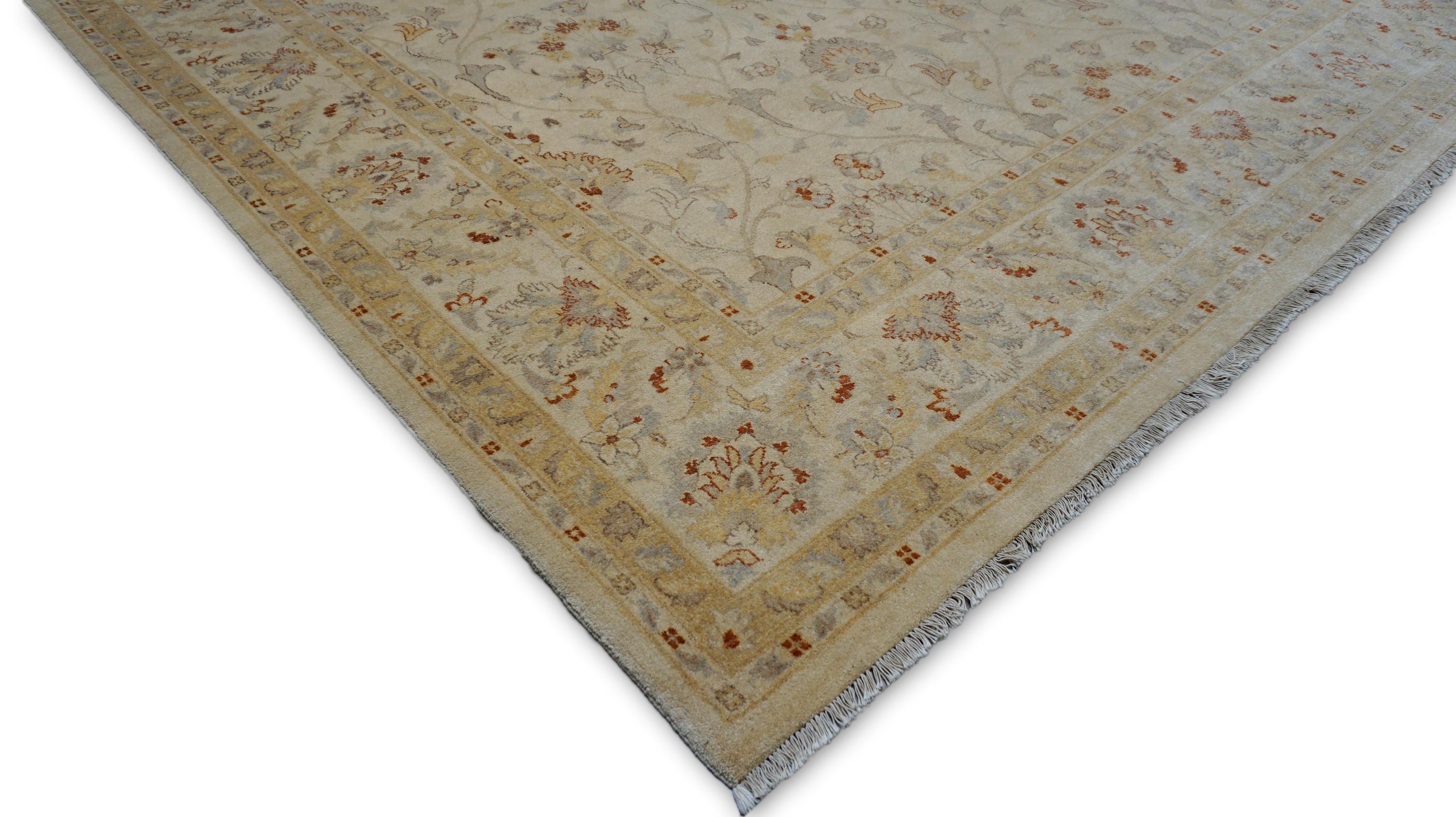 Tapis persan de style Tabriz beige doré 9'9''x14'1'' Neuf - En vente à Torrance, CA