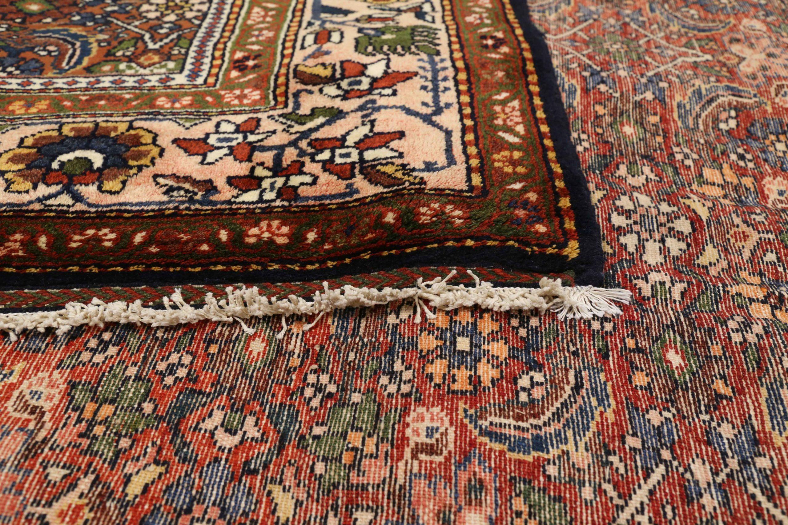Persian Tafresh Area Rugs - Wool Blue Ivory Pink Design - 75196 In Excellent Condition For Sale In Dallas, TX