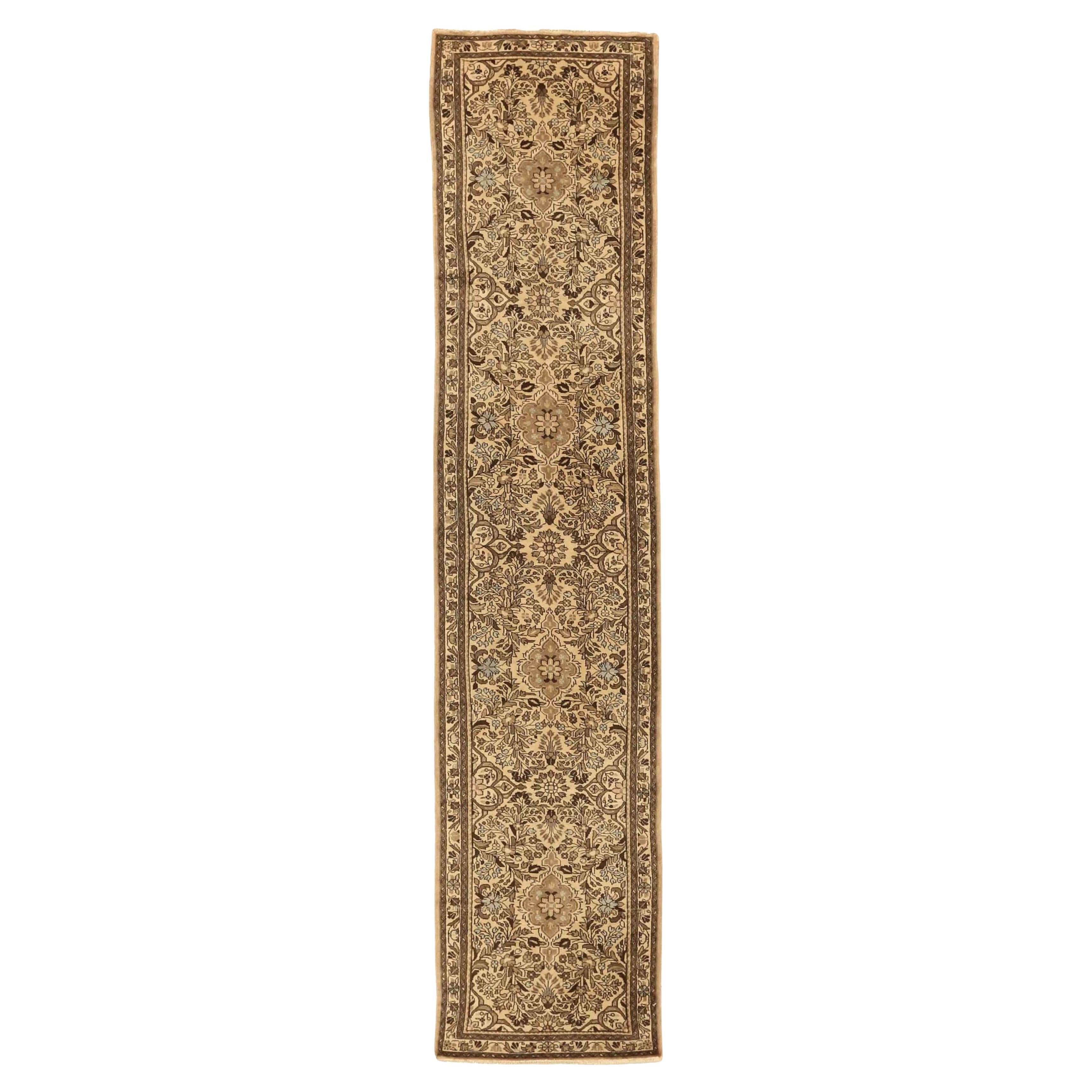 Persische Tafresh Läufer Teppich CIRCA 1910 - Wolle Brown Elfenbein 74062