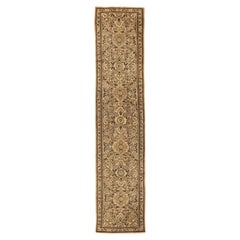 Persian Tafresh Runner Rug Circa 1910 - Wool Brown Ivory 74062