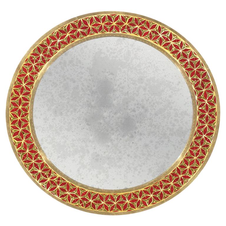 Persian Tikira Mirror Handcrafted in India by Stephanie Odegard For Sale