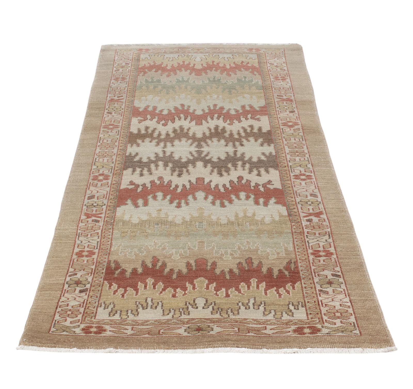 Hand-Knotted Persian Traditional Bakshaish Hand Knotted Runner in Multi-Colors For Sale