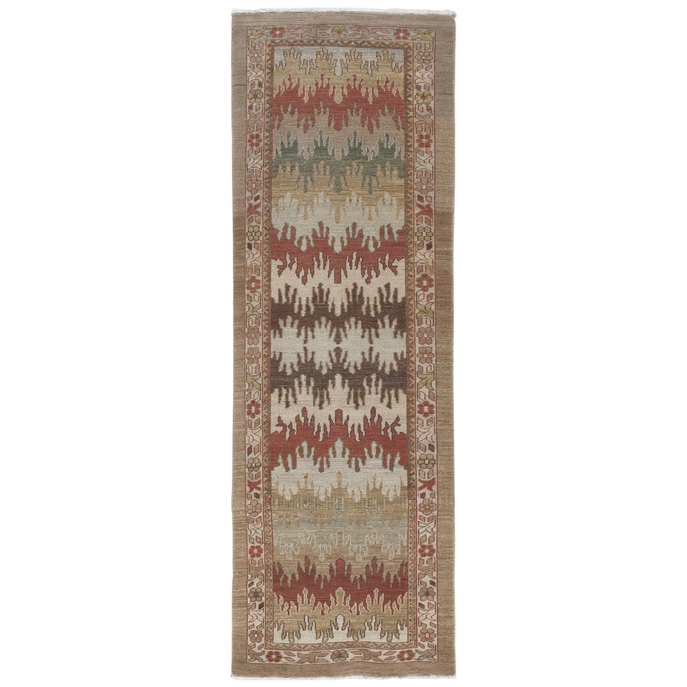 Persian Traditional Bakshaish Hand Knotted Runner in Multi-Colors For Sale