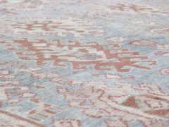 Alfombra Persa Tradicional Kurda Anudada a Mano en Colores Azul, Camel y Óxido